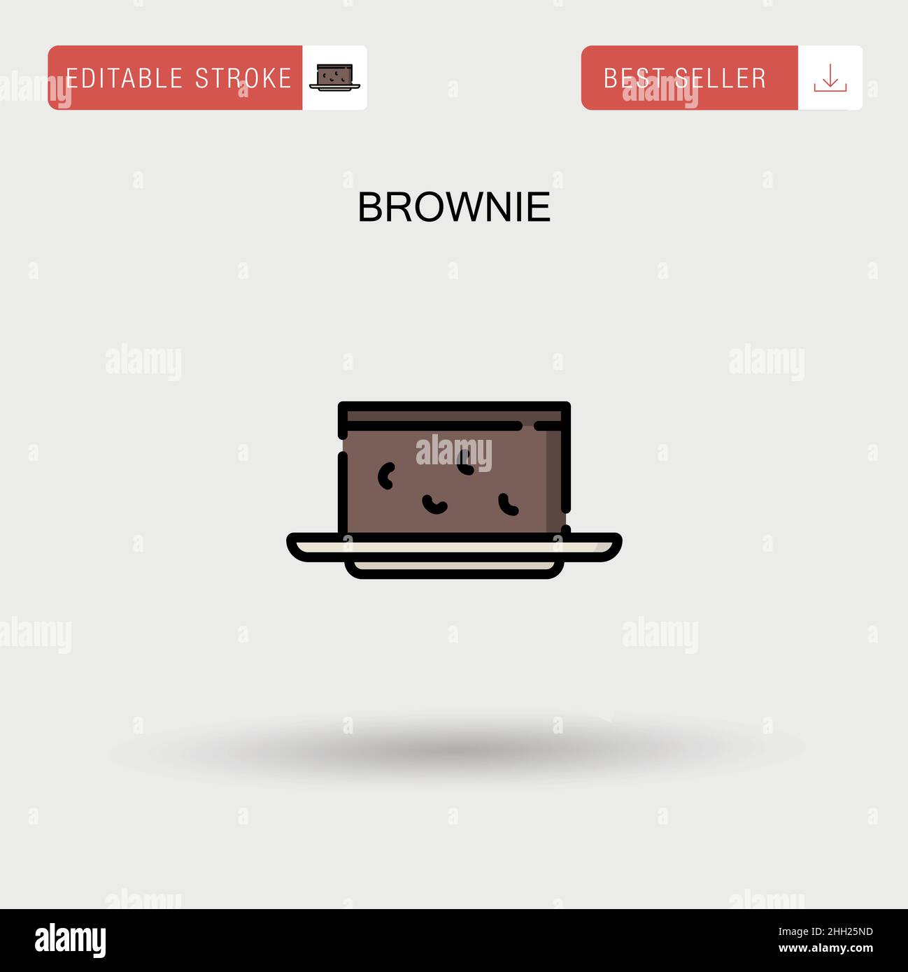 Icône de vecteur simple Brownie. Illustration de Vecteur