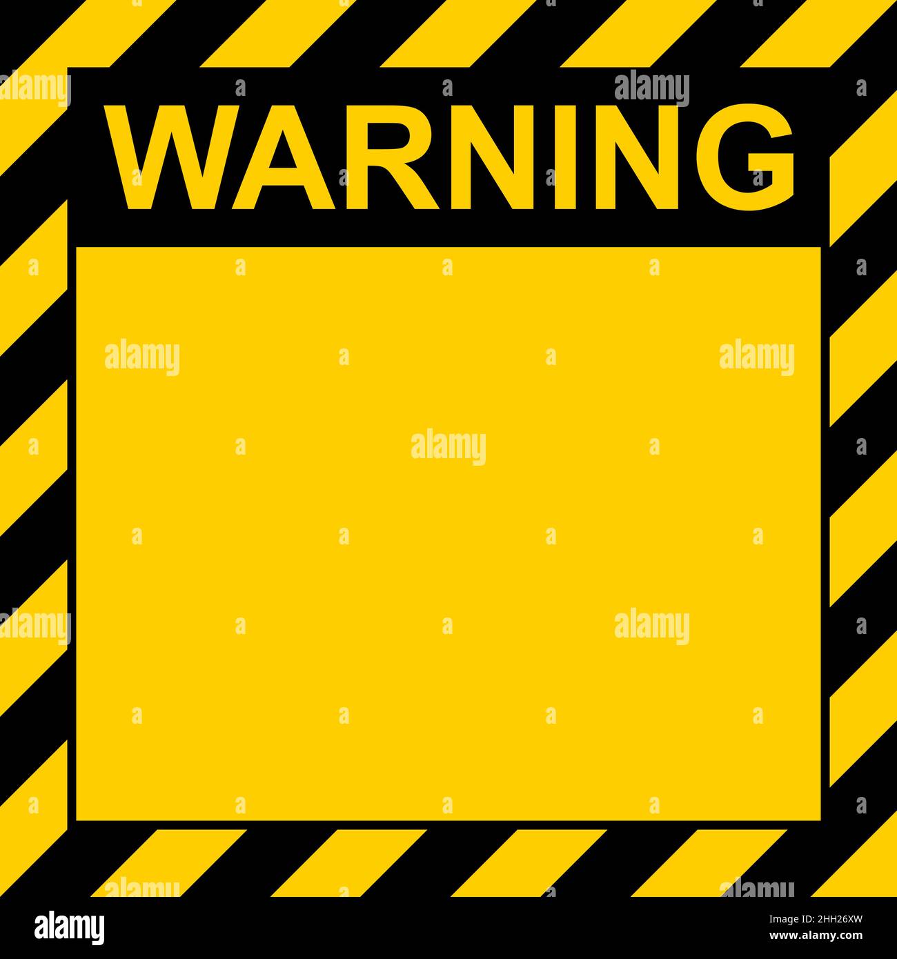Plaque industrielle d'avertissement de danger, modèle d'avertissement à bandes noires jaunes Illustration de Vecteur
