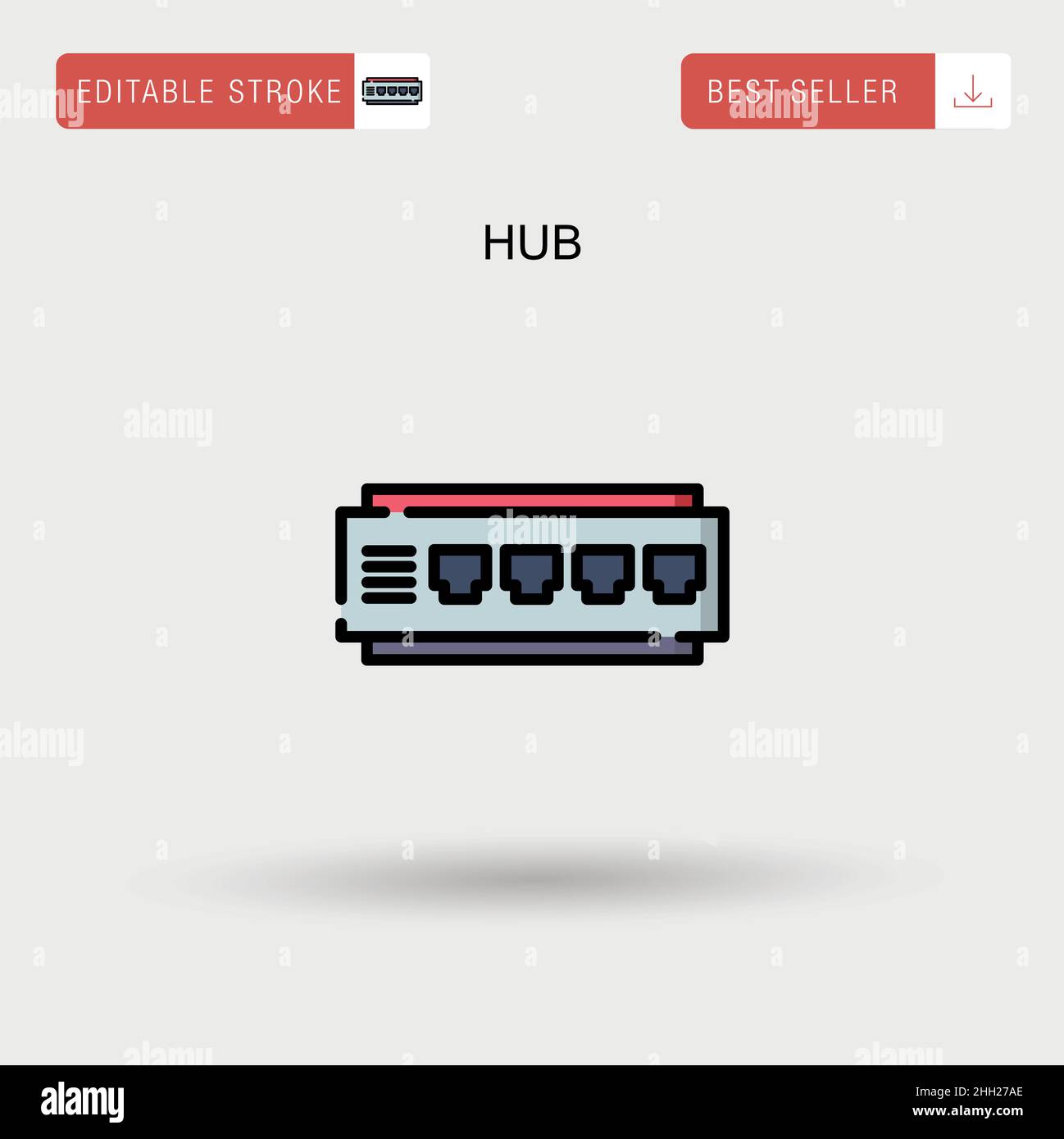 Icône de vecteur simple Hub. Illustration de Vecteur