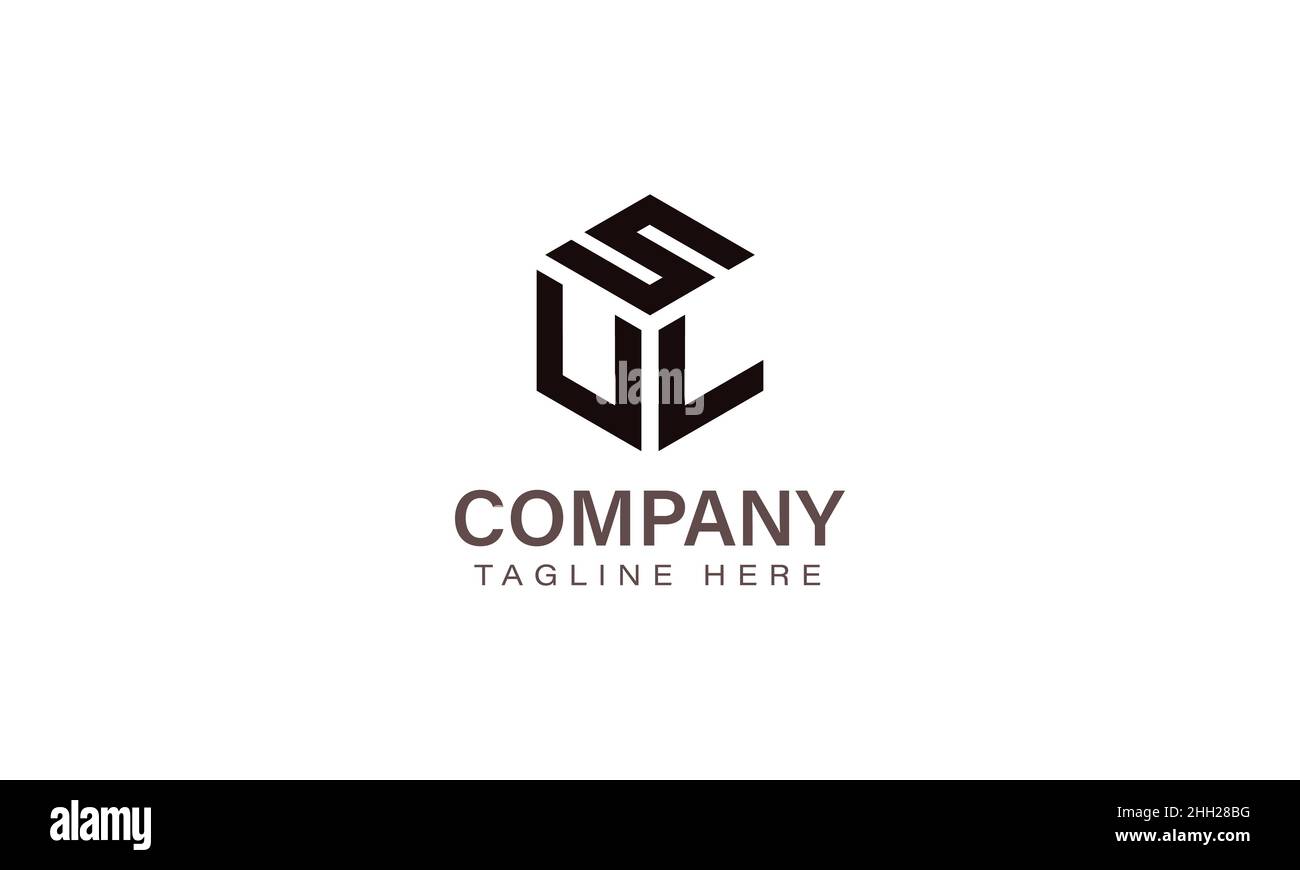 Lettre SUL logo, trois lettres logo, Alphabet S U L Hexagon forme Vector Icon Template Illustration de Vecteur