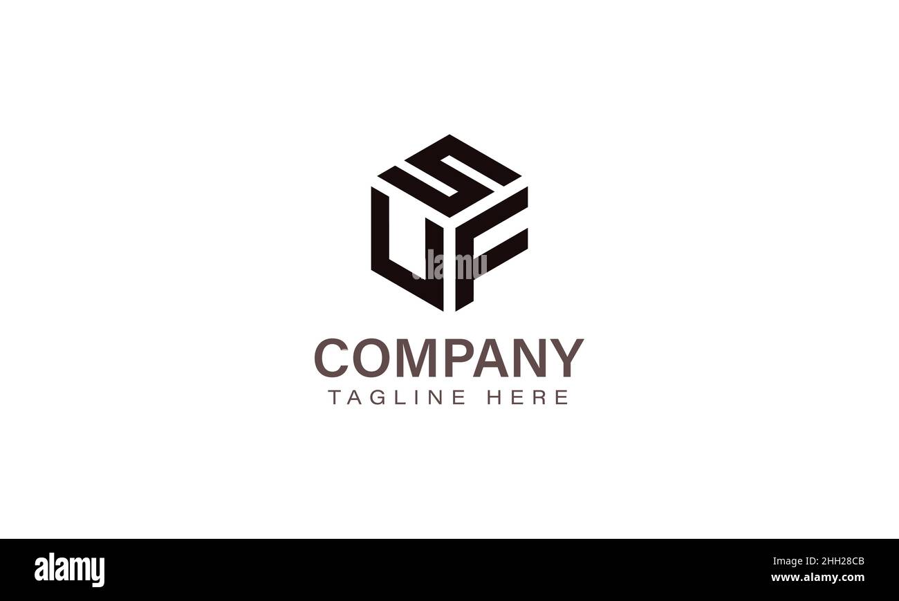 Lettre SUF logo, trois lettres logo, Alphabet S U F Hexagon forme Vector Icon Template Illustration de Vecteur
