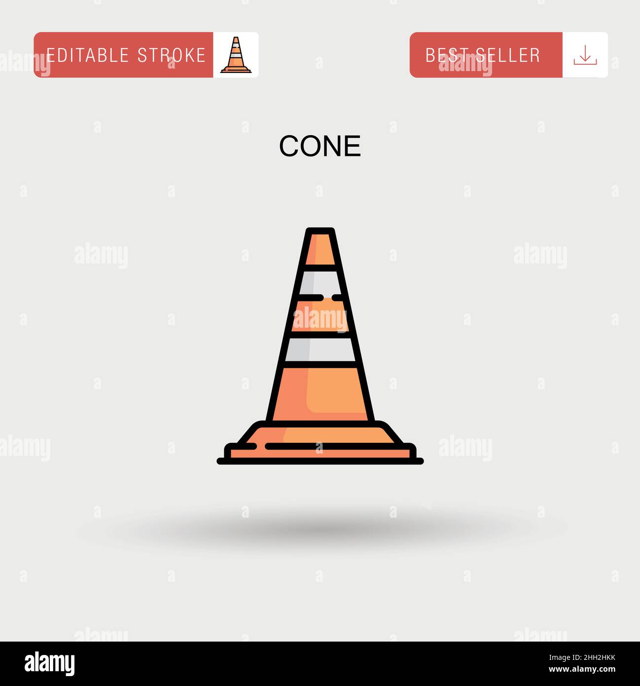 Icône de vecteur simple Cone. Illustration de Vecteur