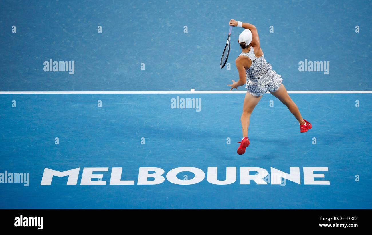 Melbourne, Australie.23rd janvier 2022.ASHLEIGH BARTY (AUS) en action à l'Open d'Australie le dimanche 2022 janvier, Melbourne Park Credit: Corleve/Alamy Live News Banque D'Images