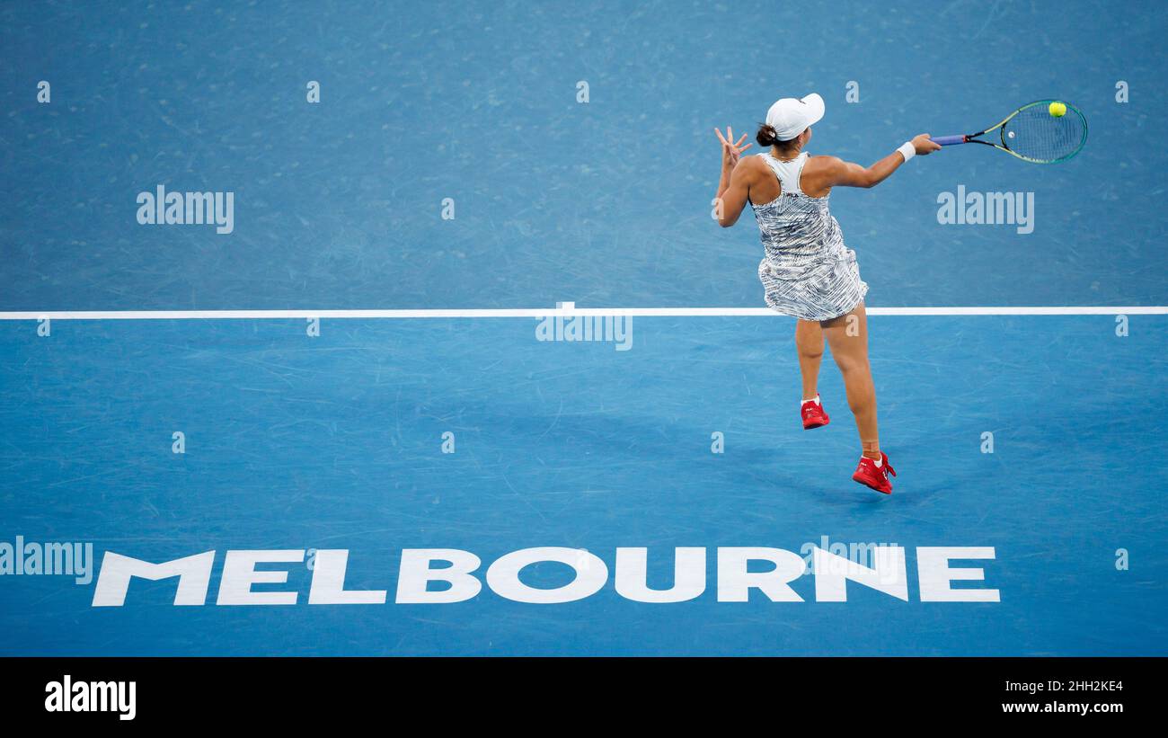 Melbourne, Australie.23rd janvier 2022.ASHLEIGH BARTY (AUS) en action à l'Open d'Australie le dimanche 2022 janvier, Melbourne Park Credit: Corleve/Alamy Live News Banque D'Images