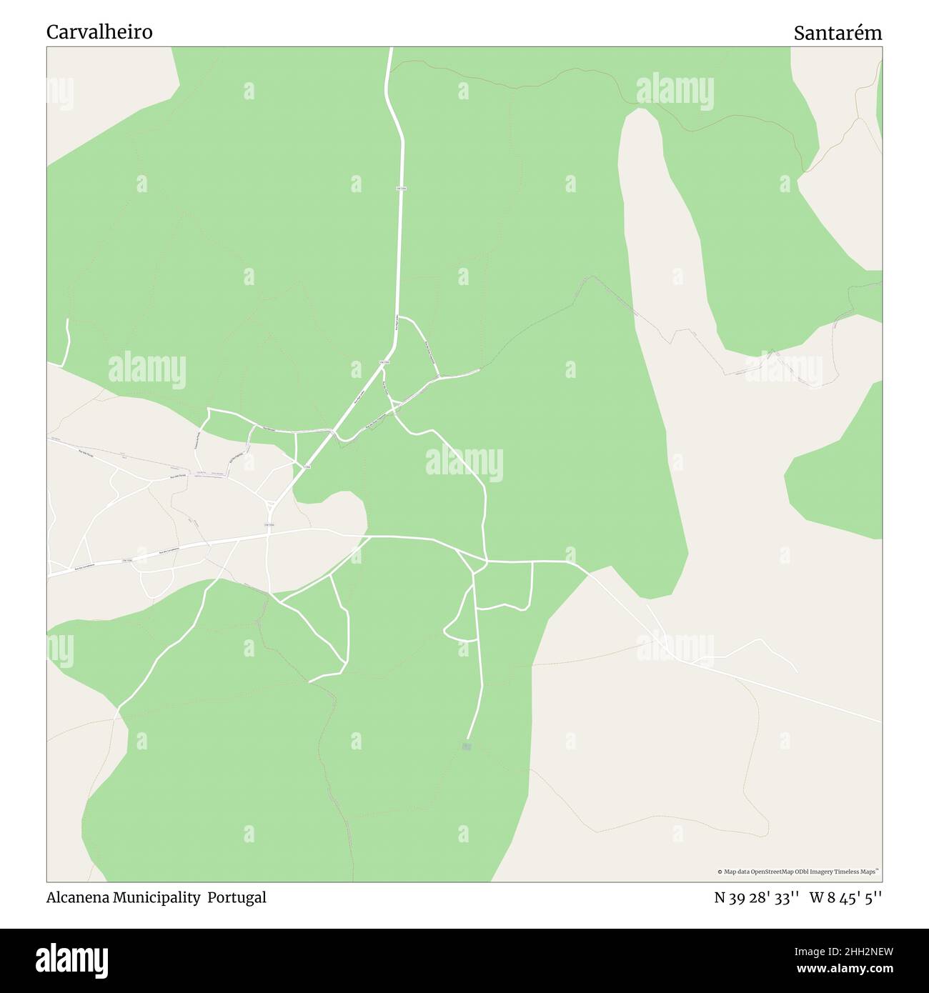 Carvalheiro, municipalité d'Alcanena, Portugal, Santarém, N 39 28' 33'', W 8 45' 5'', carte, carte intemporelle publiée en 2021.Les voyageurs, les explorateurs et les aventuriers comme Florence Nightingale, David Livingstone, Ernest Shackleton, Lewis et Clark et Sherlock Holmes se sont appuyés sur des cartes pour planifier leurs voyages dans les coins les plus reculés du monde. Timeless Maps dresse la carte de la plupart des sites du monde, montrant ainsi la réalisation de grands rêves Banque D'Images