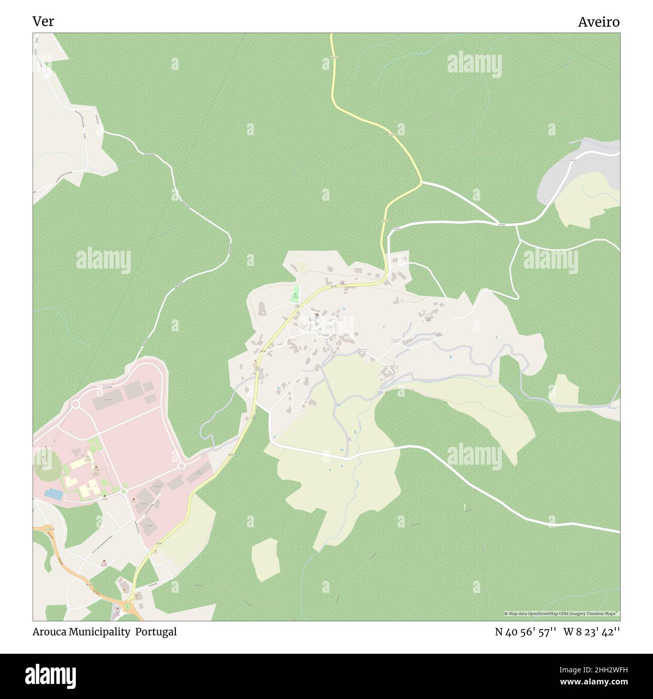 Ver, Municipalité d'Arouca, Portugal, Aveiro, N 40 56' 57'', W 8 23' 42'', carte, carte intemporelle publiée en 2021.Les voyageurs, les explorateurs et les aventuriers comme Florence Nightingale, David Livingstone, Ernest Shackleton, Lewis et Clark et Sherlock Holmes se sont appuyés sur des cartes pour planifier leurs voyages dans les coins les plus reculés du monde. Timeless Maps dresse la carte de la plupart des sites du monde, montrant ainsi la réalisation de grands rêves Banque D'Images