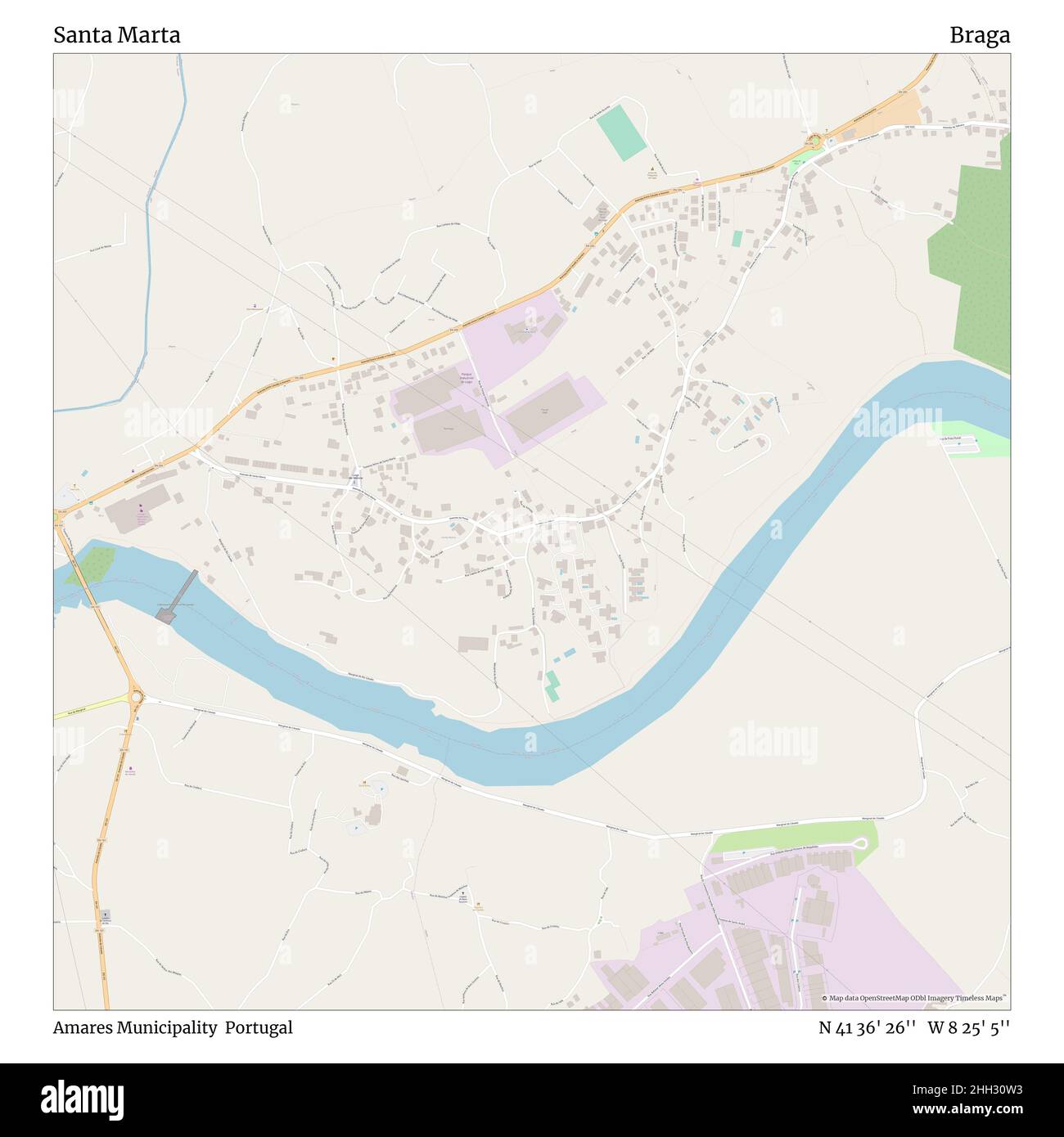 Santa Marta, municipalité d'Amares, Portugal, Braga, N 41 36' 26'', W 8 25' 5'', carte, carte intemporelle publiée en 2021.Les voyageurs, les explorateurs et les aventuriers comme Florence Nightingale, David Livingstone, Ernest Shackleton, Lewis et Clark et Sherlock Holmes se sont appuyés sur des cartes pour planifier leurs voyages dans les coins les plus reculés du monde. Timeless Maps dresse la carte de la plupart des sites du monde, montrant ainsi la réalisation de grands rêves Banque D'Images