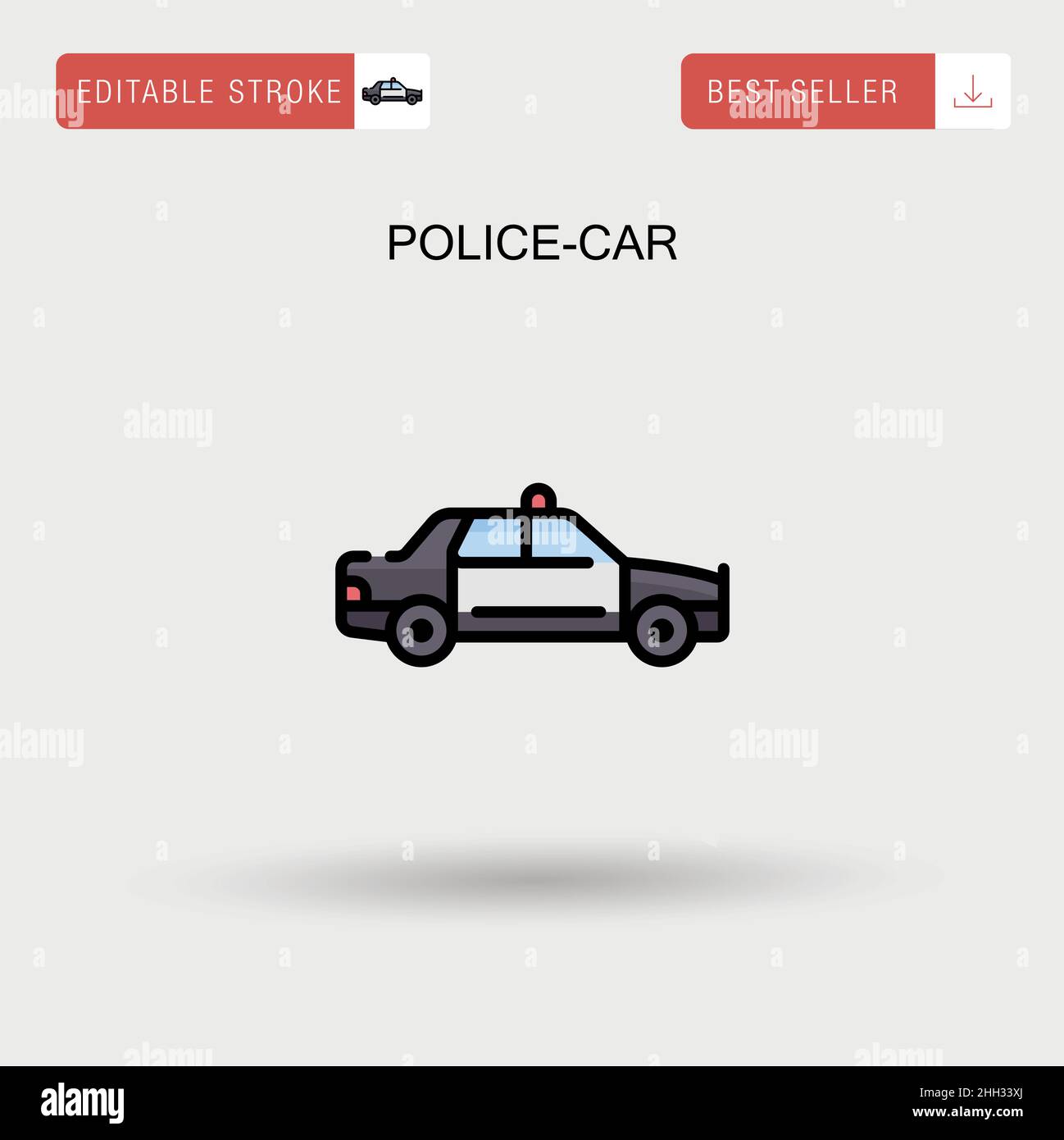 Icône vecteur simple voiture de police. Illustration de Vecteur