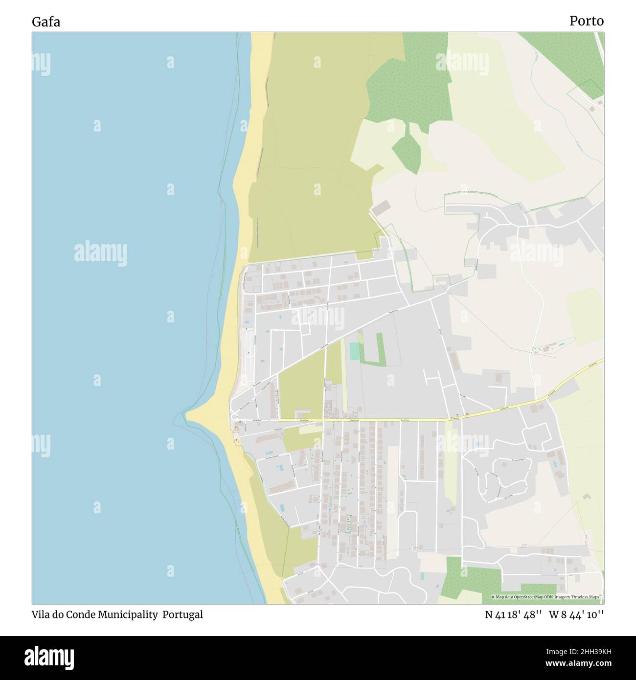 Gafa, Municipalité de Vila do Conde, Portugal, Porto, N 41 18' 48'', W 8 44' 10'', carte, carte intemporelle publiée en 2021.Les voyageurs, les explorateurs et les aventuriers comme Florence Nightingale, David Livingstone, Ernest Shackleton, Lewis et Clark et Sherlock Holmes se sont appuyés sur des cartes pour planifier leurs voyages dans les coins les plus reculés du monde. Timeless Maps dresse la carte de la plupart des sites du monde, montrant ainsi la réalisation de grands rêves Banque D'Images