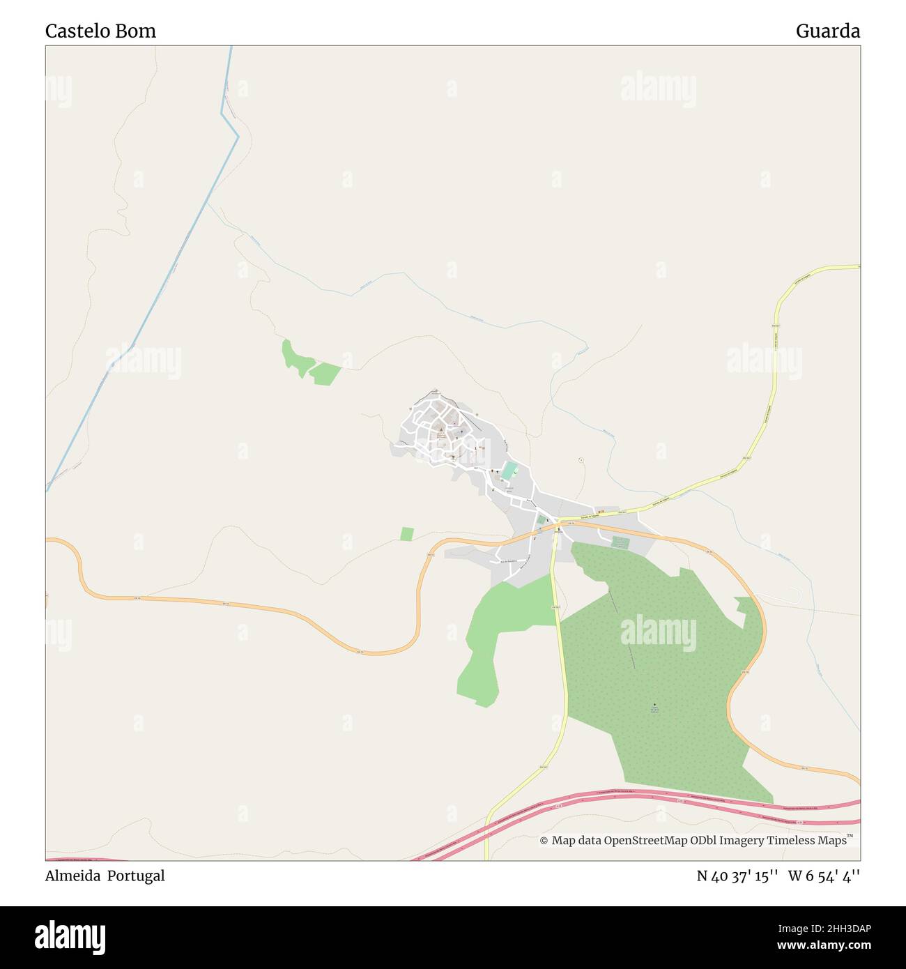 Castelo BOM, Almeida, Portugal, Guarda, N 40 37' 15'', W 6 54' 4'', carte, carte intemporelle publiée en 2021.Les voyageurs, les explorateurs et les aventuriers comme Florence Nightingale, David Livingstone, Ernest Shackleton, Lewis et Clark et Sherlock Holmes se sont appuyés sur des cartes pour planifier leurs voyages dans les coins les plus reculés du monde. Timeless Maps dresse la carte de la plupart des sites du monde, montrant ainsi la réalisation de grands rêves Banque D'Images