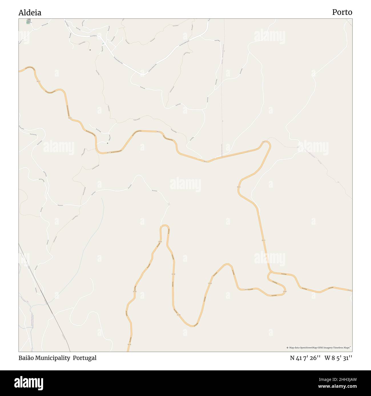 Aldeia, municipalité de Baião, Portugal, Porto, N 41 7' 26'', W 8 5' 31'', carte, carte intemporelle publiée en 2021.Les voyageurs, les explorateurs et les aventuriers comme Florence Nightingale, David Livingstone, Ernest Shackleton, Lewis et Clark et Sherlock Holmes se sont appuyés sur des cartes pour planifier leurs voyages dans les coins les plus reculés du monde. Timeless Maps dresse la carte de la plupart des sites du monde, montrant ainsi la réalisation de grands rêves Banque D'Images