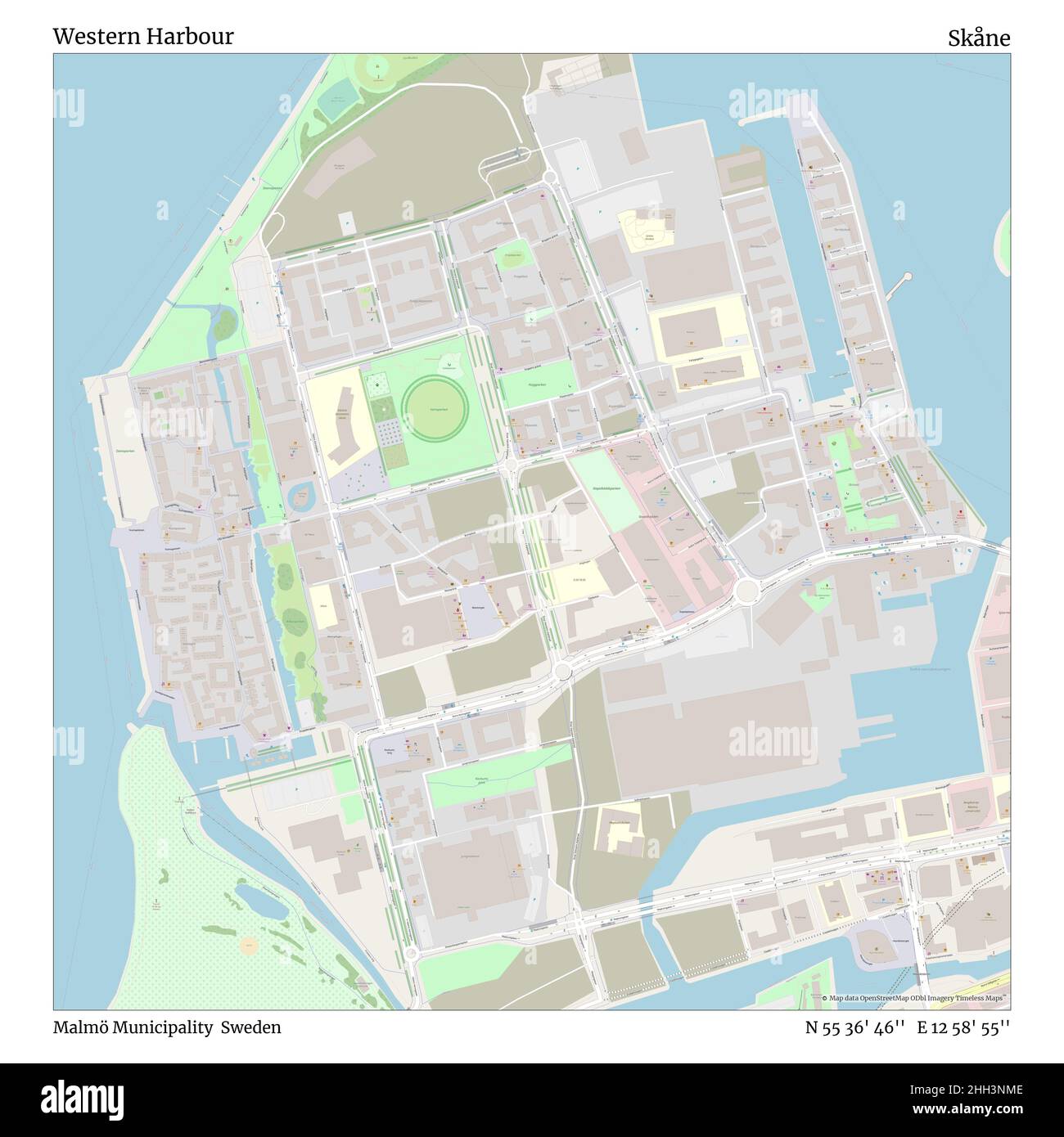 WESTERN Harbour, Municipalité de Malmö, Suède, Skåne, N 55 36' 46'', E 12 58' 55'', carte, Timeless carte publiée en 2021.Les voyageurs, les explorateurs et les aventuriers comme Florence Nightingale, David Livingstone, Ernest Shackleton, Lewis et Clark et Sherlock Holmes se sont appuyés sur des cartes pour planifier leurs voyages dans les coins les plus reculés du monde. Timeless Maps dresse la carte de la plupart des sites du monde, montrant ainsi la réalisation de grands rêves. Banque D'Images