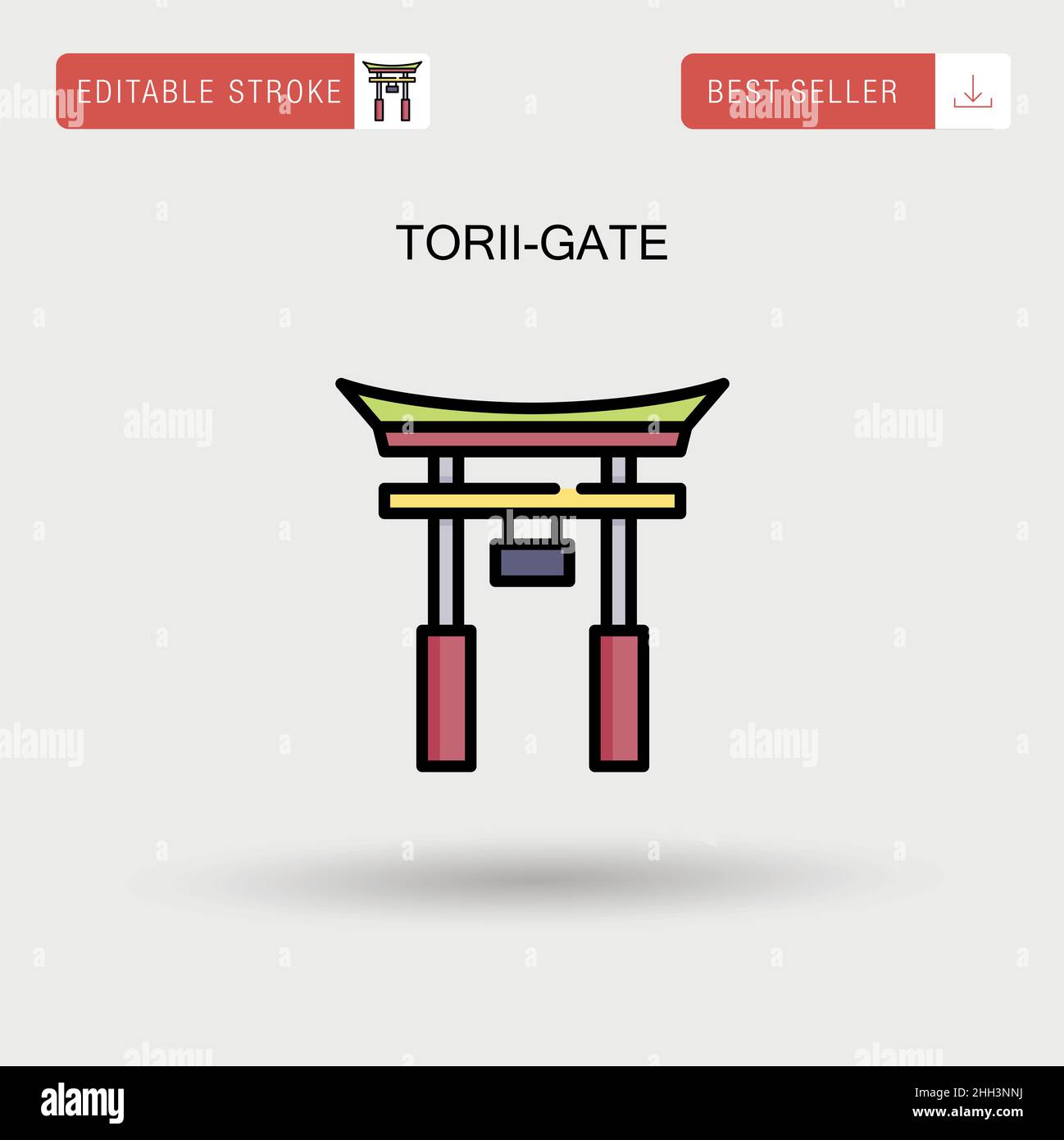 Icône de vecteur simple torii-gate. Illustration de Vecteur