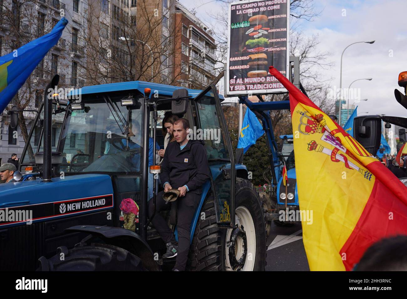 Madrid, Espagne.23rd janvier 2022.Démonstration des agriculteurs et des éleveurs à Madrid, dimanche 23 janvier 2022 crédit: CORDONE PRESS/Alay Live News Banque D'Images