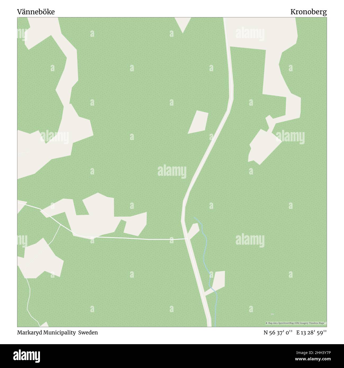 Vänneböke, municipalité de Markaryd, Suède, Kronoberg, N 56 37' 0'', E 13 28' 59'', carte, Timeless carte publiée en 2021.Les voyageurs, les explorateurs et les aventuriers comme Florence Nightingale, David Livingstone, Ernest Shackleton, Lewis et Clark et Sherlock Holmes se sont appuyés sur des cartes pour planifier leurs voyages dans les coins les plus reculés du monde. Timeless Maps dresse la carte de la plupart des sites du monde, montrant ainsi la réalisation de grands rêves. Banque D'Images