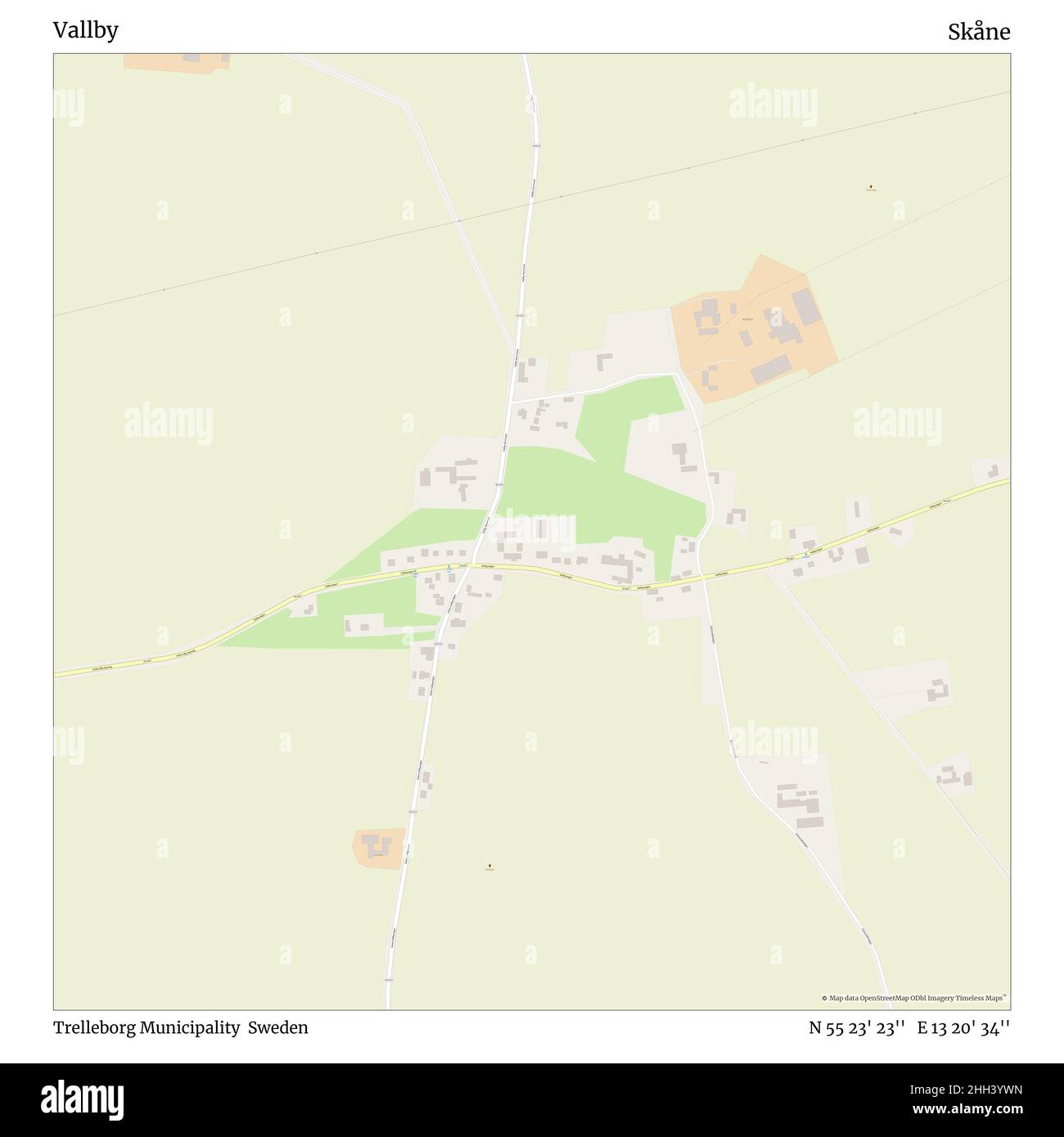 Vallby, municipalité de Trelleborg, Suède, Skåne, N 55 23' 23'', E 13 20' 34'', carte, carte intemporelle publiée en 2021.Les voyageurs, les explorateurs et les aventuriers comme Florence Nightingale, David Livingstone, Ernest Shackleton, Lewis et Clark et Sherlock Holmes se sont appuyés sur des cartes pour planifier leurs voyages dans les coins les plus reculés du monde. Timeless Maps dresse la carte de la plupart des sites du monde, montrant ainsi la réalisation de grands rêves. Banque D'Images