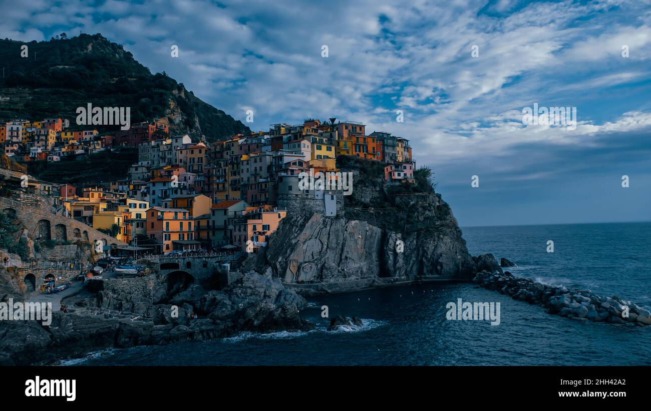 Ligurie, Italie partie de Portovenere, Cinque Terre, et les îles. La région de Cinque Terre est une destination touristique populaire. Au fil des siècles Banque D'Images