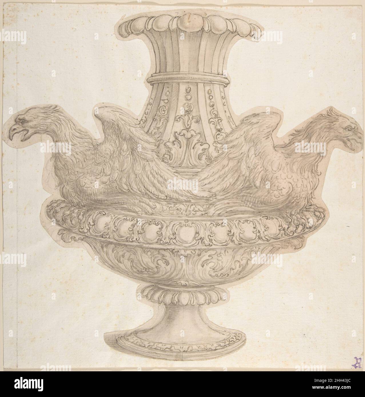 Design pour vase avec Eagles 1652–1725 Giovanni Battista Foggini Italien.Conception pour vase avec Eagles 350070 Banque D'Images