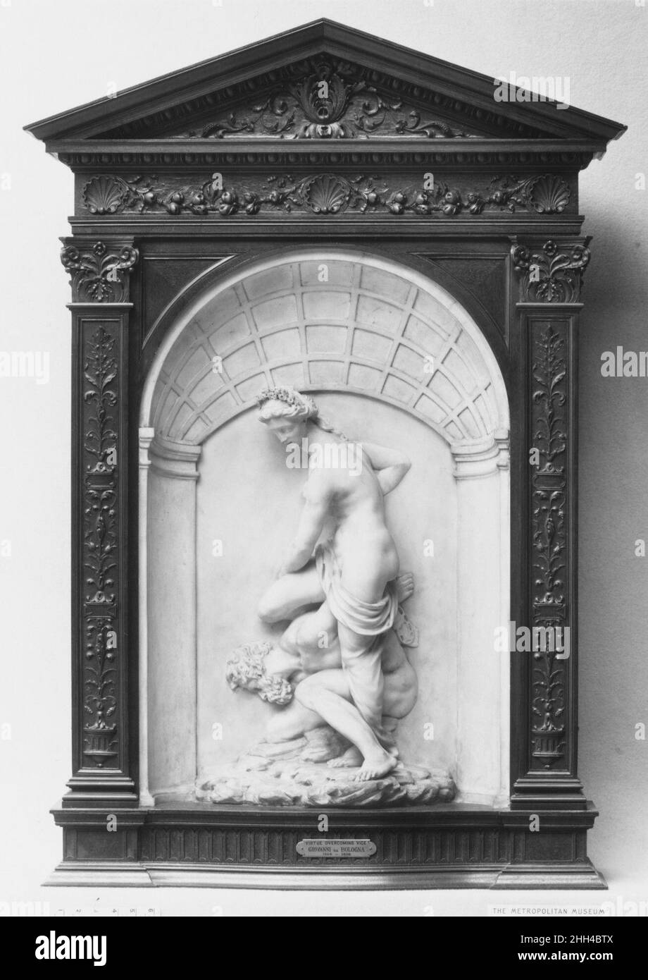 Vertu surmontant vice 17th–18th siècle imitateur de Giambologna Netherlandish considéré un dérivé réduit du marbre Florence triomphant sur Pise, fait par l'atelier de Bologne en 1569–70.La vertu surmonte l'étau 192713 Banque D'Images