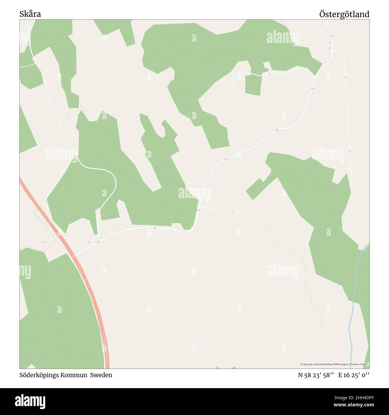 Skåra, Söderköpings Kommun, Suède, Östergötland, N 58 23' 58'', E 16 25' 0'', carte, carte intemporelle publiée en 2021.Les voyageurs, les explorateurs et les aventuriers comme Florence Nightingale, David Livingstone, Ernest Shackleton, Lewis et Clark et Sherlock Holmes se sont appuyés sur des cartes pour planifier leurs voyages dans les coins les plus reculés du monde. Timeless Maps dresse la carte de la plupart des sites du monde, montrant ainsi la réalisation de grands rêves. Banque D'Images