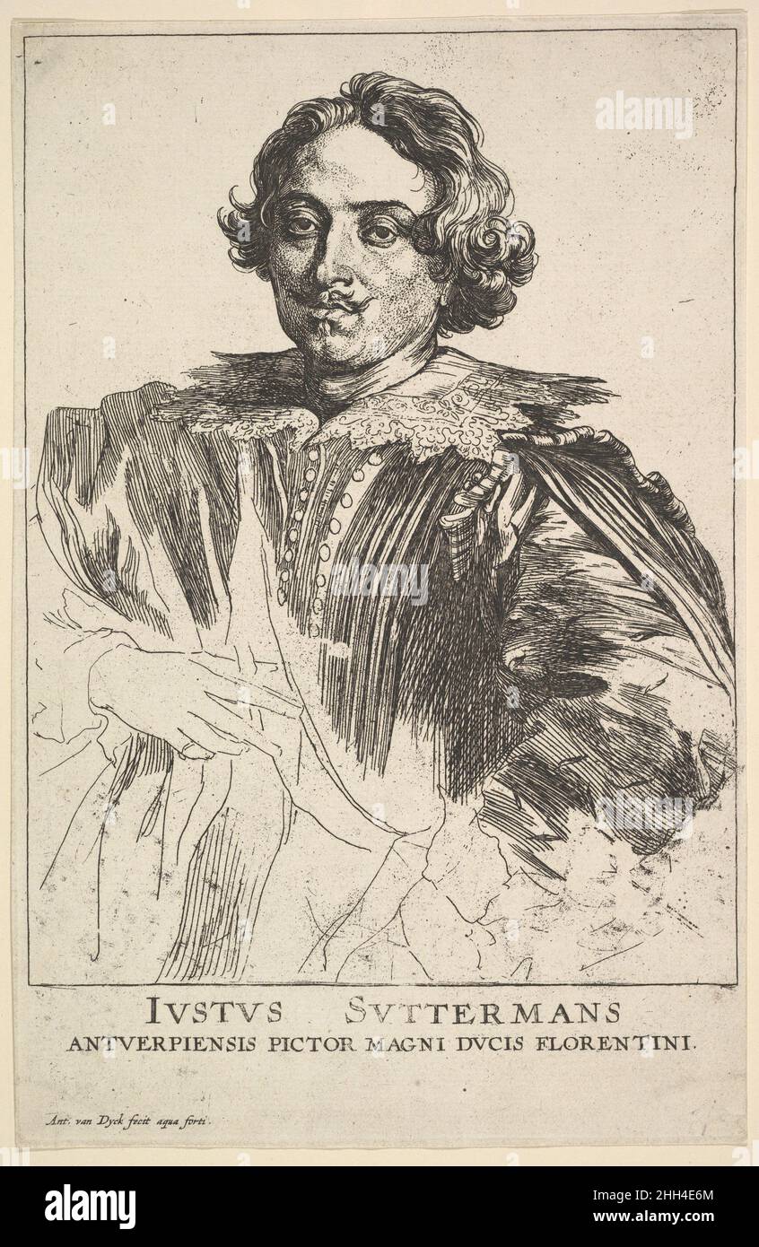 Portrait de Jutus Suttermans, de 'l'iconographie' 17th siècle Anthony van Dyck Flamand.Portrait de Jutus Suttermans, de 'l'iconographie' 399286 Banque D'Images