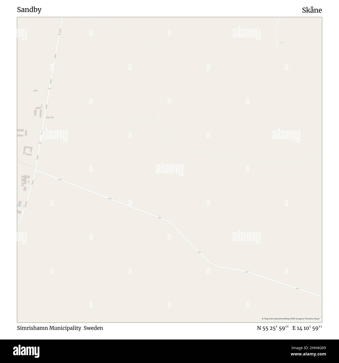 SANDBY, municipalité de Simrishamn, Suède, Skåne, N 55 25' 59'', E 14 10' 59'', carte, carte intemporelle publiée en 2021.Les voyageurs, les explorateurs et les aventuriers comme Florence Nightingale, David Livingstone, Ernest Shackleton, Lewis et Clark et Sherlock Holmes se sont appuyés sur des cartes pour planifier leurs voyages dans les coins les plus reculés du monde. Timeless Maps dresse la carte de la plupart des sites du monde, montrant ainsi la réalisation de grands rêves. Banque D'Images