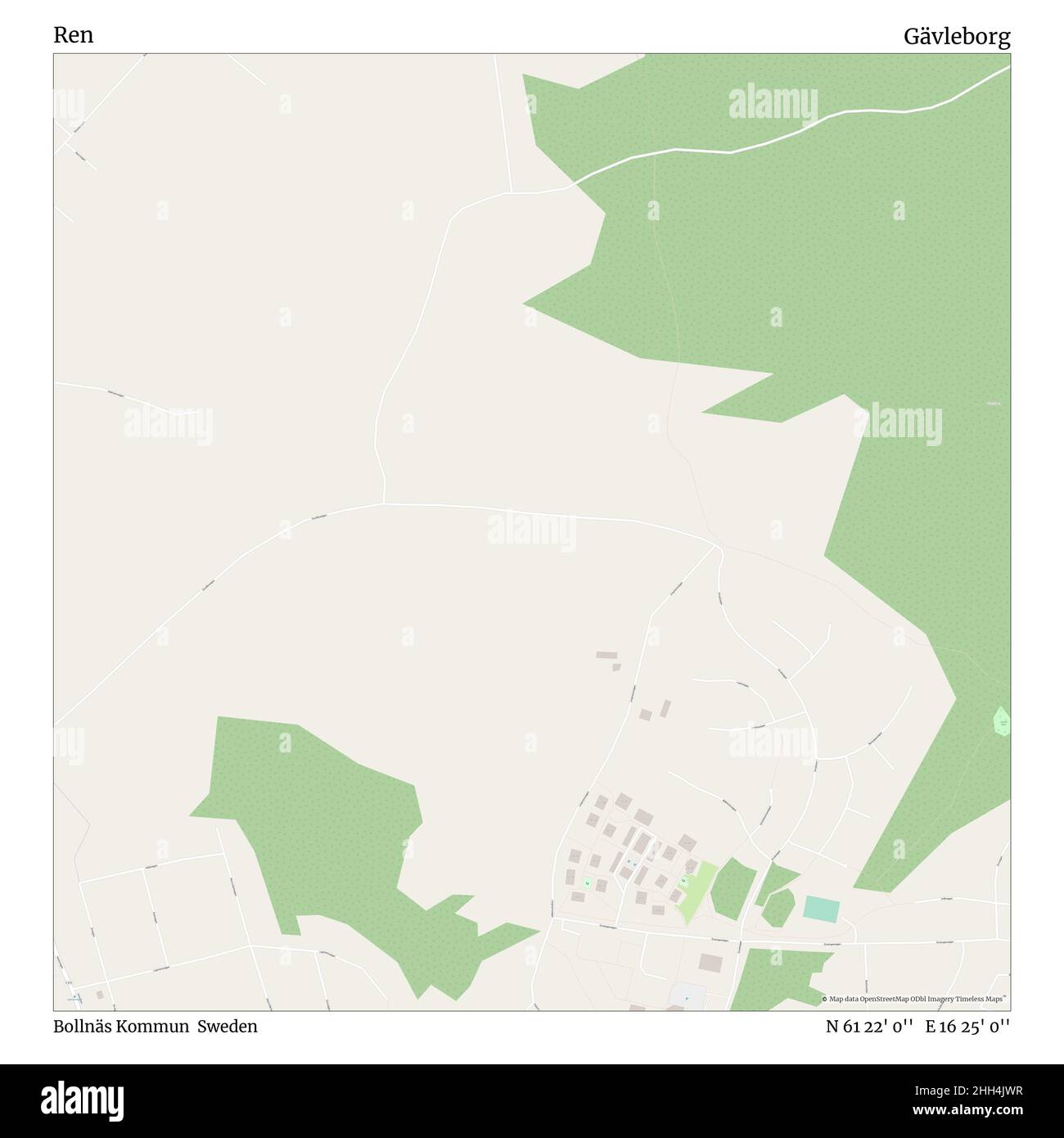 REN, Bollnäs Kommun, Suède, Gävleborg, N 61 22' 0'', E 16 25' 0'', carte, carte intemporelle publiée en 2021.Les voyageurs, les explorateurs et les aventuriers comme Florence Nightingale, David Livingstone, Ernest Shackleton, Lewis et Clark et Sherlock Holmes se sont appuyés sur des cartes pour planifier leurs voyages dans les coins les plus reculés du monde. Timeless Maps dresse la carte de la plupart des sites du monde, montrant ainsi la réalisation de grands rêves. Banque D'Images