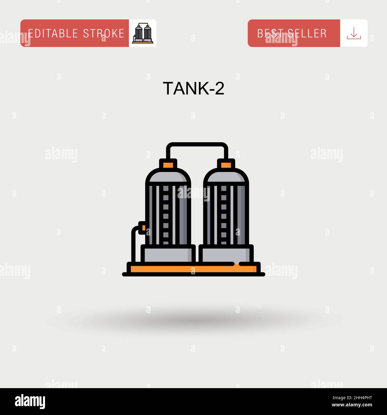 Icône de vecteur simple Tank-2. Illustration de Vecteur