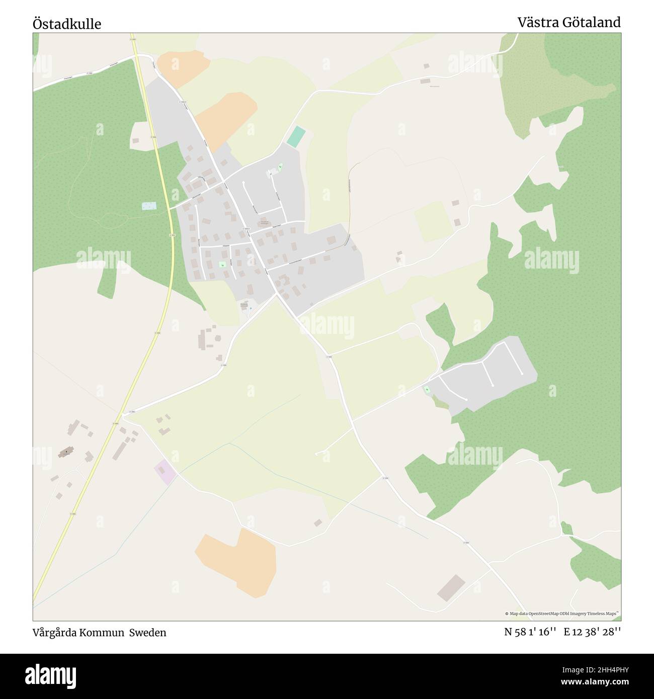 Östadkulle, Vårgårda Kommun, Suède, Västra Götaland, N 58 1' 16'', E 12 38' 28'', carte, carte intemporelle publiée en 2021.Les voyageurs, les explorateurs et les aventuriers comme Florence Nightingale, David Livingstone, Ernest Shackleton, Lewis et Clark et Sherlock Holmes se sont appuyés sur des cartes pour planifier leurs voyages dans les coins les plus reculés du monde. Timeless Maps dresse la carte de la plupart des sites du monde, montrant ainsi la réalisation de grands rêves. Banque D'Images