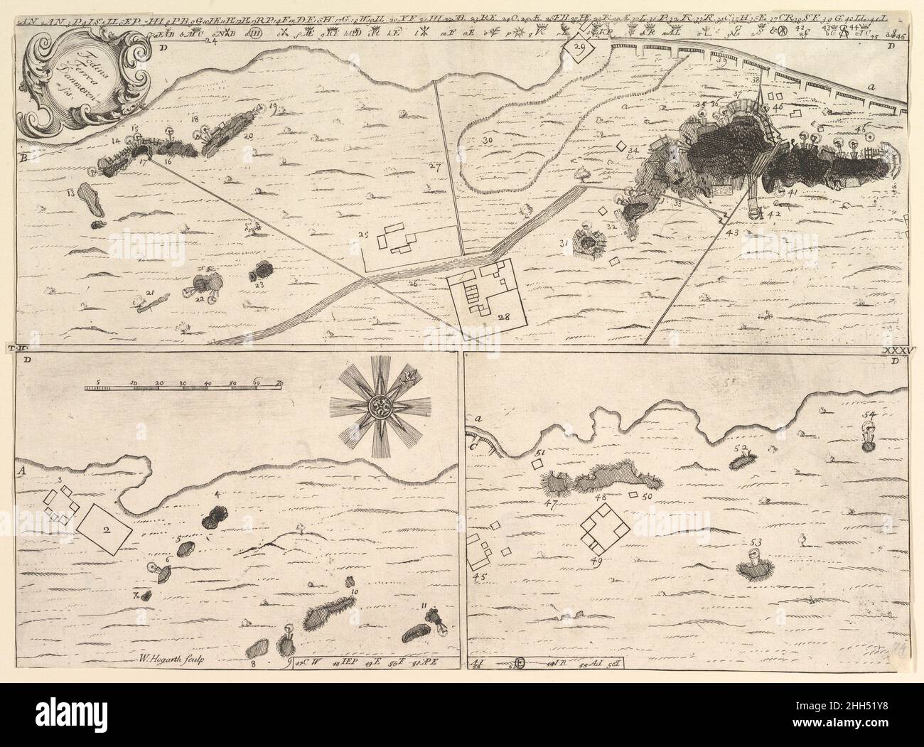 Fodina ferrea Danmorensis – Une mine de fer danoise (Aubry de la Mottraye's Travels in Europe, Asia and into part of Africa...), Londres, 1724, vol. II, pl.35) 1723–24 William Hogarth le Britannique Hogarth a fait cet imprimé au début de sa carrière pour illustrer un livre de voyage de l'auteur français Aubry de la Mottraye.Il représente des sections d'une mine de fer danoise à Arboga.Fodina ferrea Danmorensis – Une mine de fer danoise (Aubry de la Mottraye's Travels in Europe, Asia and into part of Africa...), Londres, 1724, vol. II, pl.35) 396279 Banque D'Images