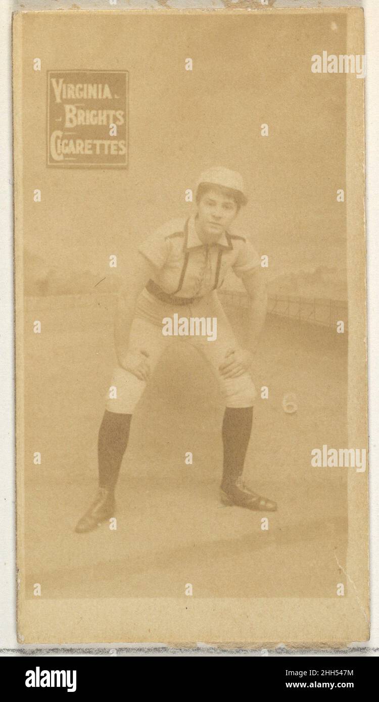 Carte 6, de la série de joueurs de base-ball pour filles (N48, Type 2) pour les cigarettes Virginia Brides 1886 émise par les cartes professionnelles américaines Allen & Ginter de la série de joueurs de base-ball pour filles (N48), émise en 1886 par Allen & Ginter pour promouvoir les cigarettes Virginia Brides et Dixie.Il existe deux types de carte dans la série.Le type 1 montre un joueur de baseball féminin dans un uniforme avec un plastron à pois, et le plus souvent les cartes sont numérotées.Le type 2 représente une joueuse de baseball dans un uniforme standard avec sa position de joueur notée sur l'image.Carte 6, de la série de joueurs de baseball pour filles (N48, Type 2) f Banque D'Images