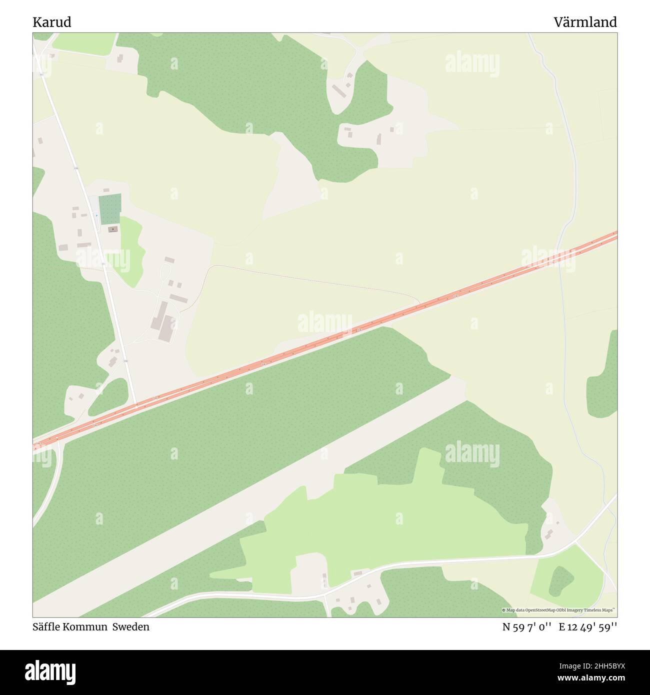 Karud, Säffle Kommun, Suède, Värmland, N 59 7' 0'', E 12 49' 59'', carte, carte intemporelle publiée en 2021.Les voyageurs, les explorateurs et les aventuriers comme Florence Nightingale, David Livingstone, Ernest Shackleton, Lewis et Clark et Sherlock Holmes se sont appuyés sur des cartes pour planifier leurs voyages dans les coins les plus reculés du monde. Timeless Maps dresse la carte de la plupart des sites du monde, montrant ainsi la réalisation de grands rêves. Banque D'Images