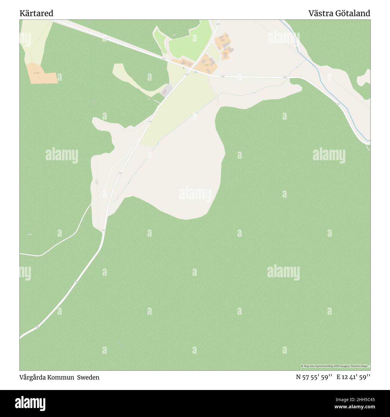 Kärtared, Vårgårda Kommun, Suède, Västra Götaland, N 57 55' 59'', E 12 41' 59'', carte, carte intemporelle publiée en 2021.Les voyageurs, les explorateurs et les aventuriers comme Florence Nightingale, David Livingstone, Ernest Shackleton, Lewis et Clark et Sherlock Holmes se sont appuyés sur des cartes pour planifier leurs voyages dans les coins les plus reculés du monde. Timeless Maps dresse la carte de la plupart des sites du monde, montrant ainsi la réalisation de grands rêves. Banque D'Images