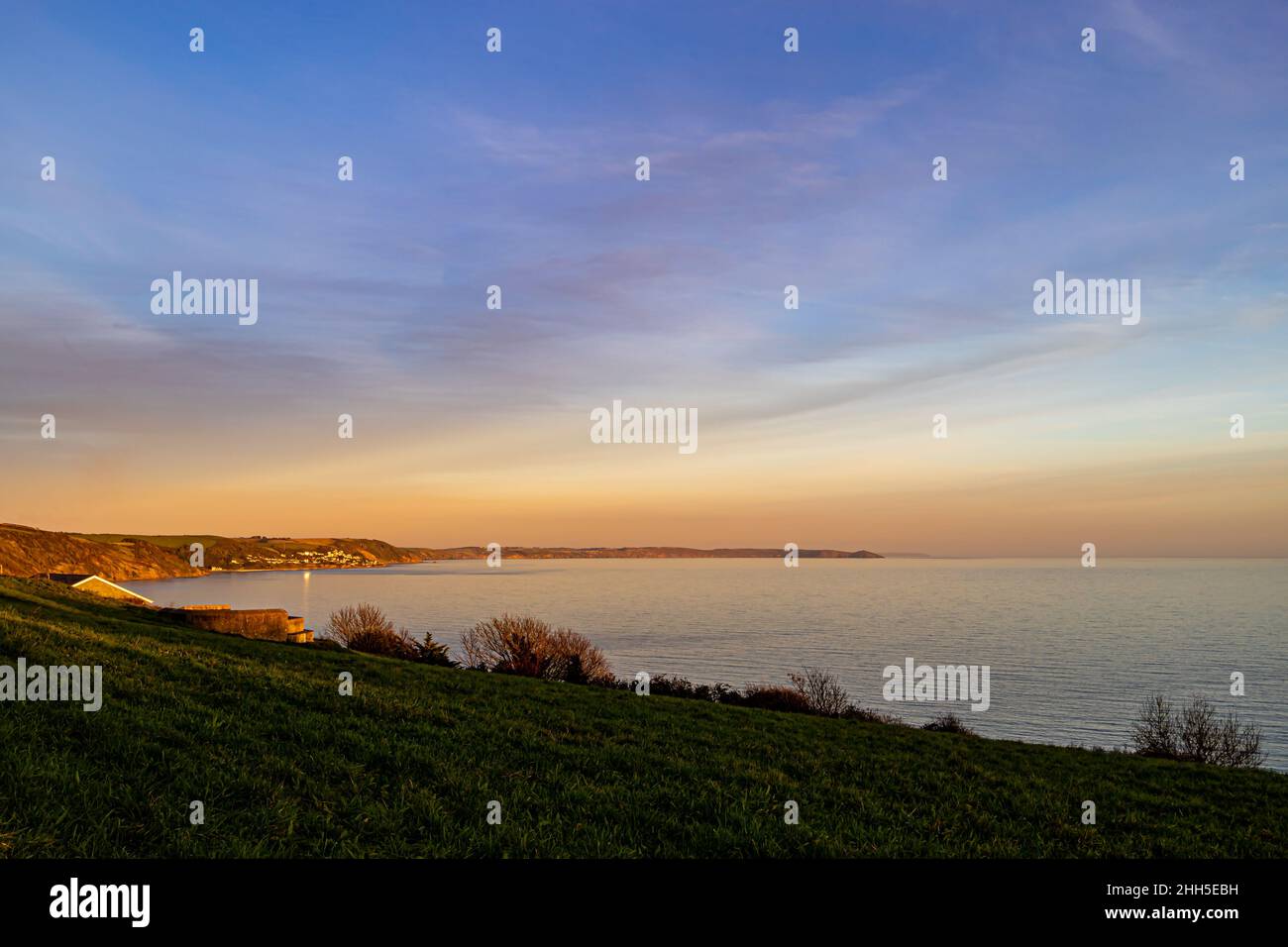 Coucher de soleil à Whitsand Bay Looe CornwallWhitsand Bay Banque D'Images
