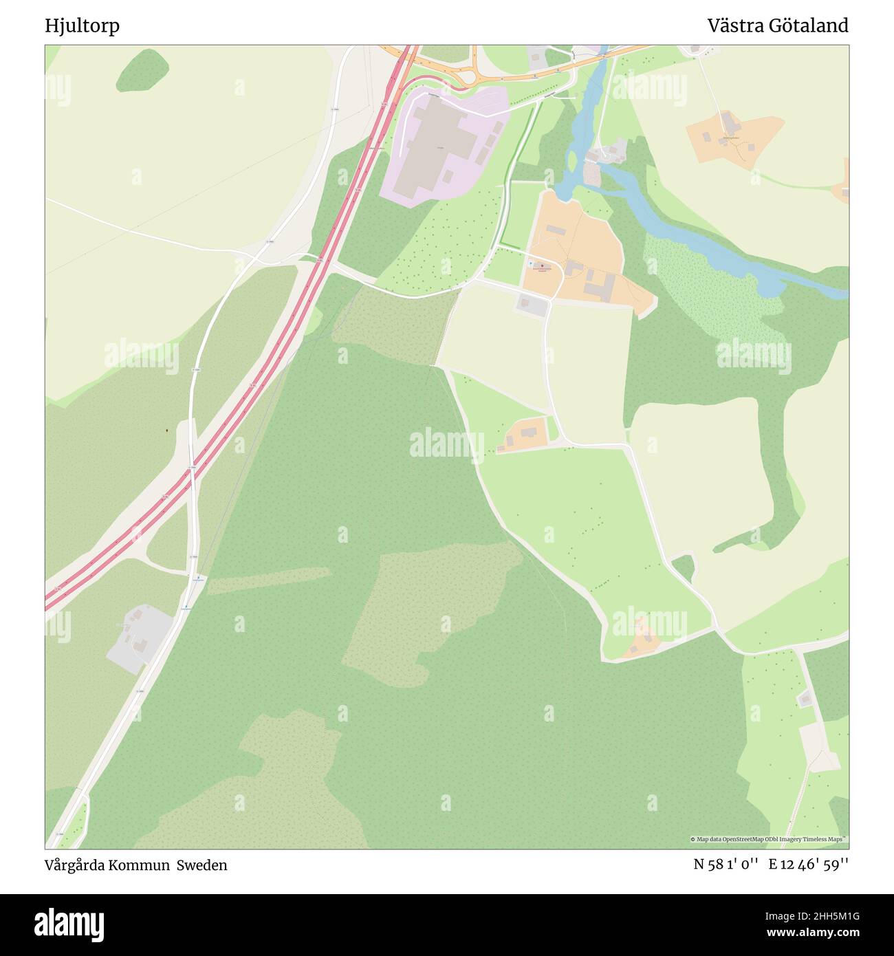 Hjultorp, Vårgårda Kommun, Suède, Västra Götaland, N 58 1' 0'', E 12 46' 59'', carte, carte intemporelle publiée en 2021.Les voyageurs, les explorateurs et les aventuriers comme Florence Nightingale, David Livingstone, Ernest Shackleton, Lewis et Clark et Sherlock Holmes se sont appuyés sur des cartes pour planifier leurs voyages dans les coins les plus reculés du monde. Timeless Maps dresse la carte de la plupart des sites du monde, montrant ainsi la réalisation de grands rêves. Banque D'Images