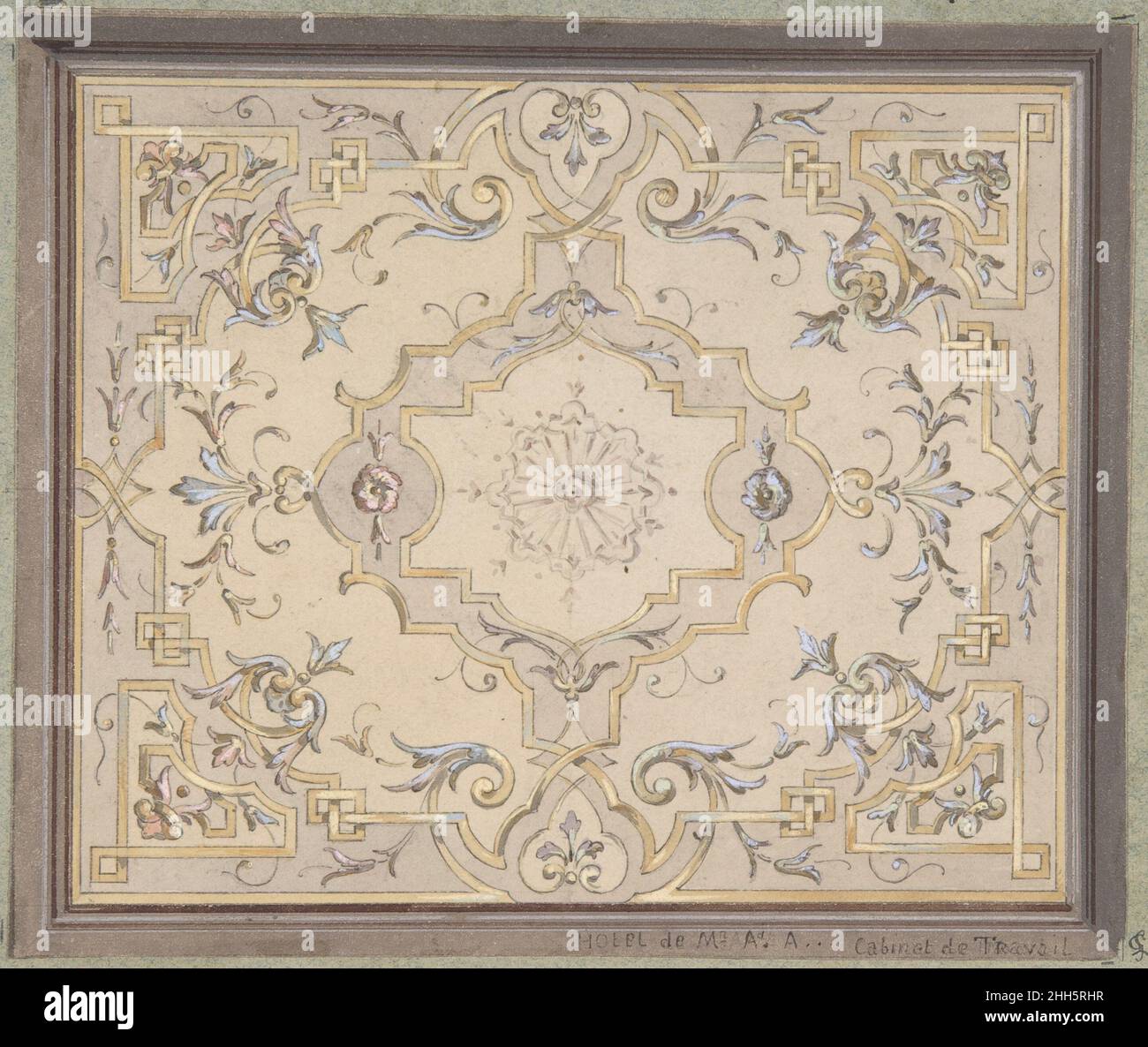 Design pour un plafond d'études deuxième moitié du siècle 19th Jules-Edmond-Charles Lachaise Français.Conception d'un plafond d'étude 345384 Banque D'Images