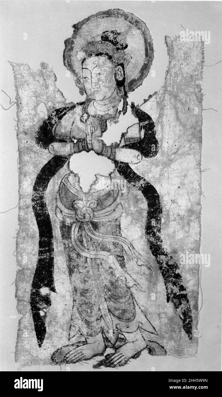 Bodhisattva dans adoration 8th siècle Asie centrale.Bodhisattva dans adoration 40335 Banque D'Images