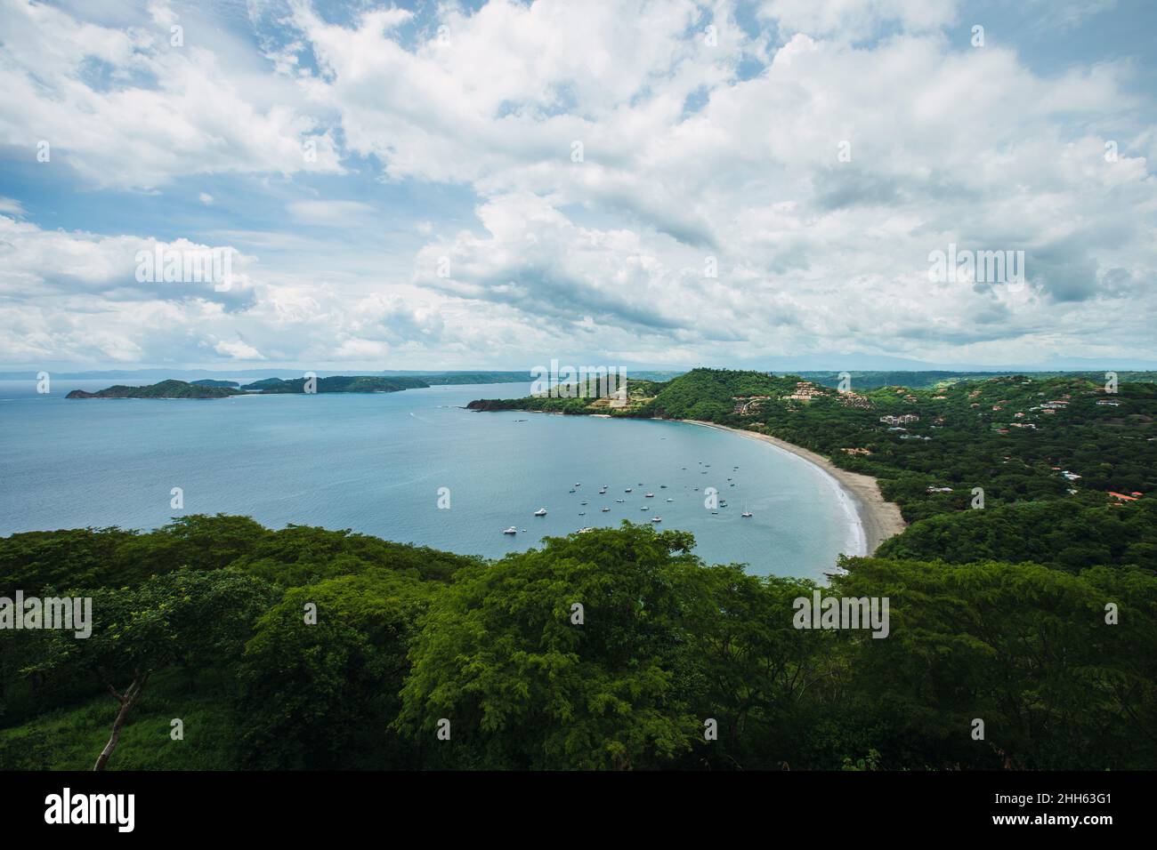 Vue panoramique sur la mer à Ocotal Beach, Costa Rica Banque D'Images
