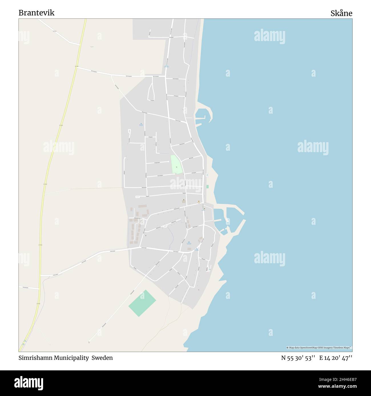 Brangevik, municipalité de Simrishamn, Suède, Skåne, N 55 30' 53'', E 14 20' 47'', carte, carte intemporelle publiée en 2021.Les voyageurs, les explorateurs et les aventuriers comme Florence Nightingale, David Livingstone, Ernest Shackleton, Lewis et Clark et Sherlock Holmes se sont appuyés sur des cartes pour planifier leurs voyages dans les coins les plus reculés du monde. Timeless Maps dresse la carte de la plupart des sites du monde, montrant ainsi la réalisation de grands rêves. Banque D'Images