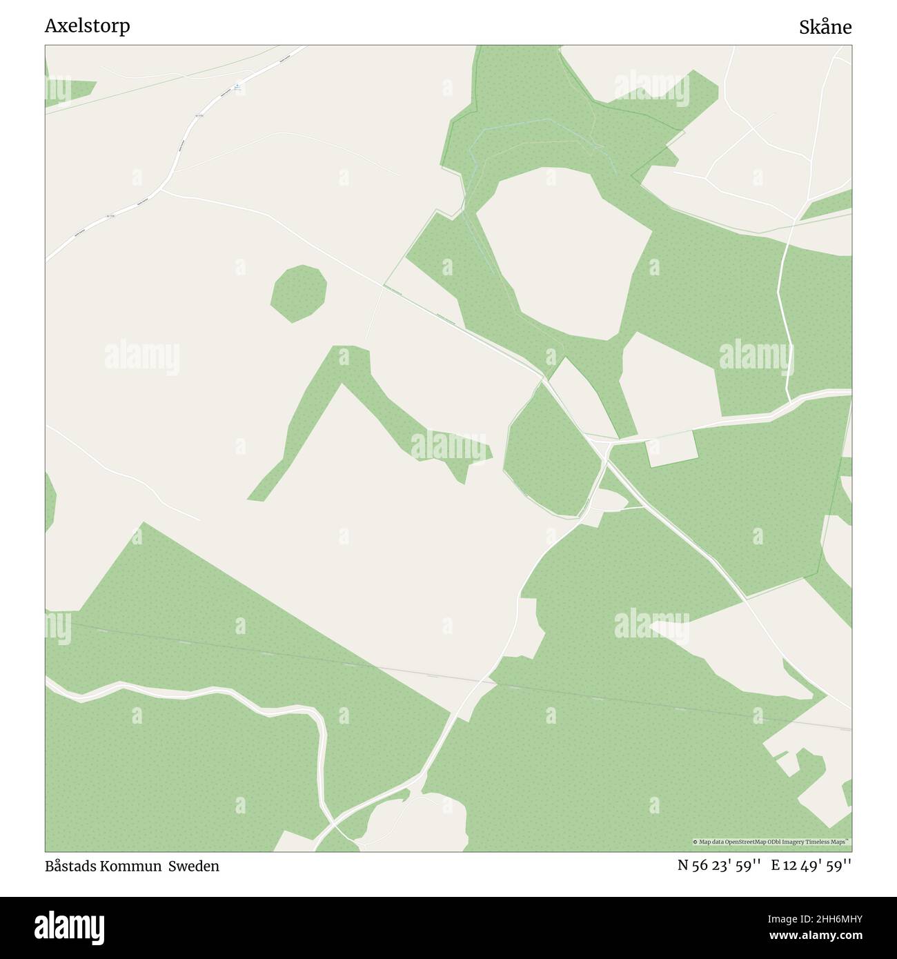 Axelstorp, Båstads Kommun, Suède, Skåne, N 56 23' 59'', E 12 49' 59'', carte, carte intemporelle publiée en 2021.Les voyageurs, les explorateurs et les aventuriers comme Florence Nightingale, David Livingstone, Ernest Shackleton, Lewis et Clark et Sherlock Holmes se sont appuyés sur des cartes pour planifier leurs voyages dans les coins les plus reculés du monde. Timeless Maps dresse la carte de la plupart des sites du monde, montrant ainsi la réalisation de grands rêves. Banque D'Images