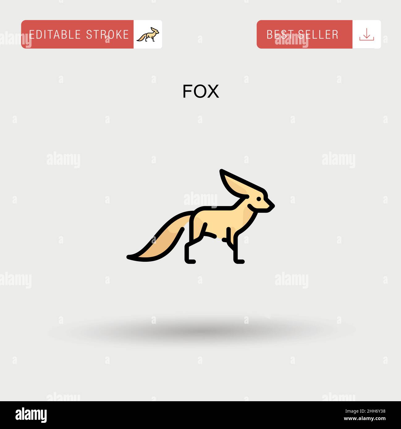 Icône de vecteur simple Fox. Illustration de Vecteur
