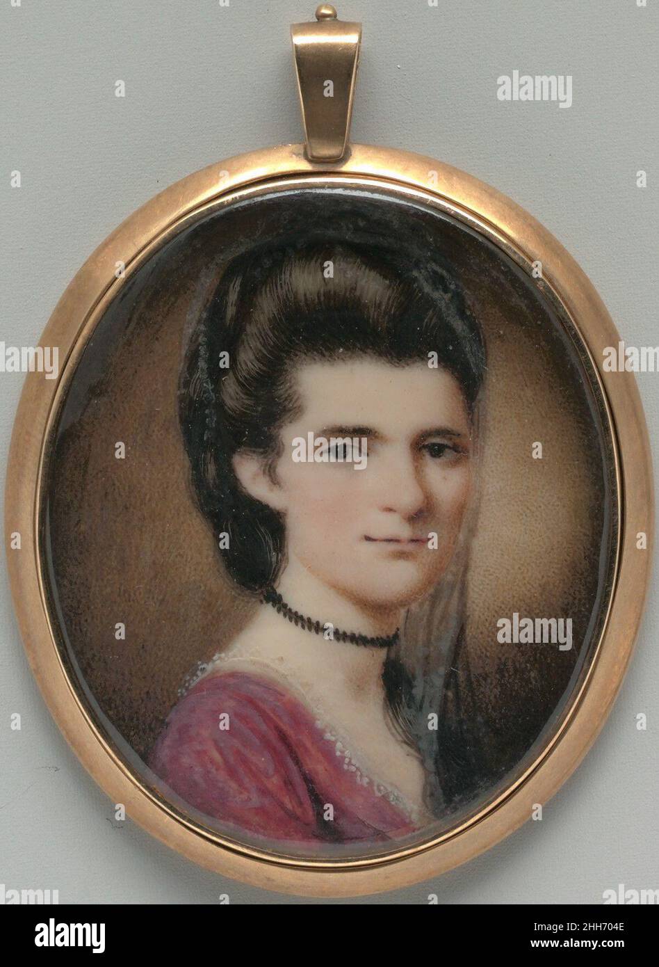 Elizabeth Ann Timothy ca.1775–85 Henry Benbridge American la miniature est considérée comme un cadeau d'engagement de la part du sitter à son fiancé, William Williamson.Ils étaient mariés en 1785.Elizabeth Ann Timothy est née en 1746 à Charleston, la fille de Peter et Anna Timothy.Son premier mari était Peter Valton.Elizabeth Ann Timothy 10135 Banque D'Images