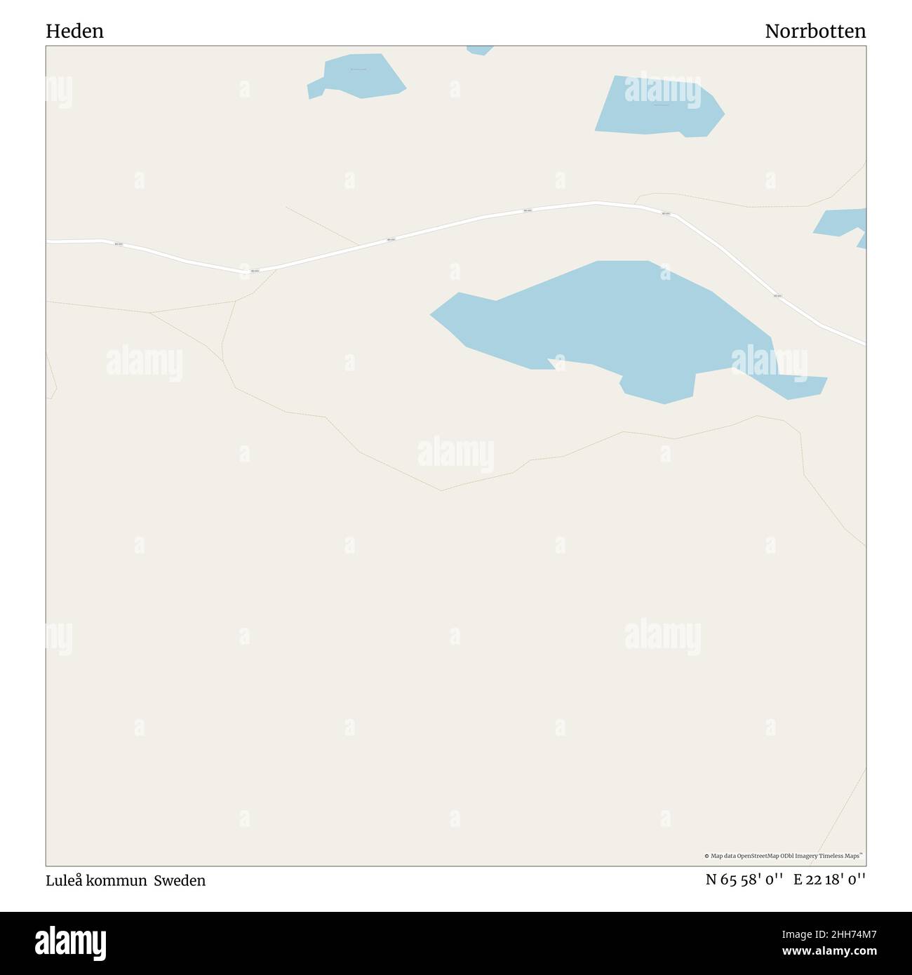 Heden, Luleå kommun, Suède, Norrbotten, N 65 58' 0'', E 22 18' 0'', carte, carte intemporelle publiée en 2021.Les voyageurs, les explorateurs et les aventuriers comme Florence Nightingale, David Livingstone, Ernest Shackleton, Lewis et Clark et Sherlock Holmes se sont appuyés sur des cartes pour planifier leurs voyages dans les coins les plus reculés du monde. Timeless Maps dresse la carte de la plupart des sites du monde, montrant ainsi la réalisation de grands rêves. Banque D'Images