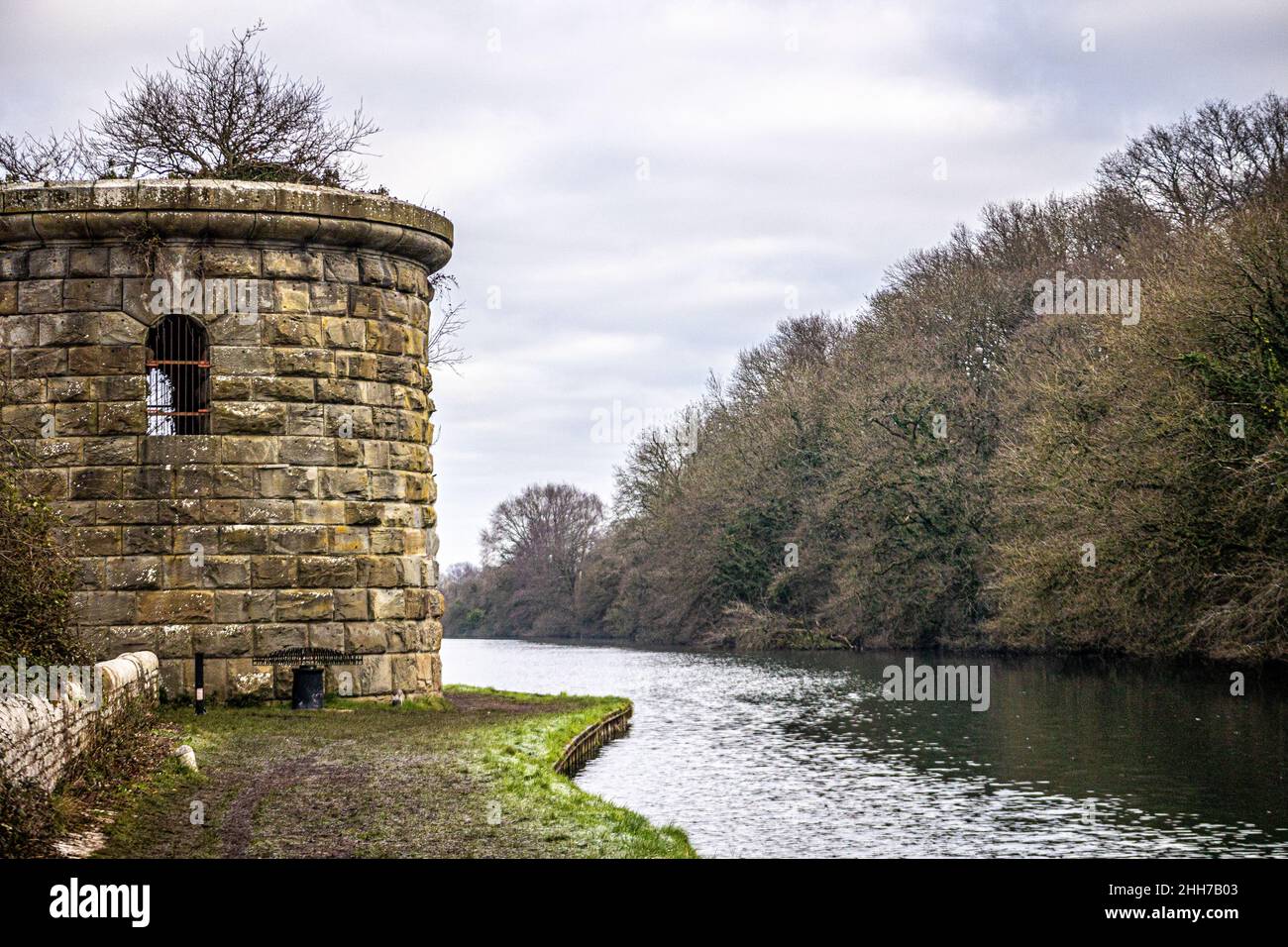 Vestiges du pont de chemin de fer Severn Banque D'Images