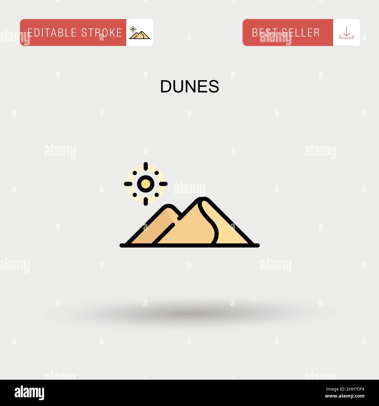 Icône de vecteur simple de dunes. Illustration de Vecteur