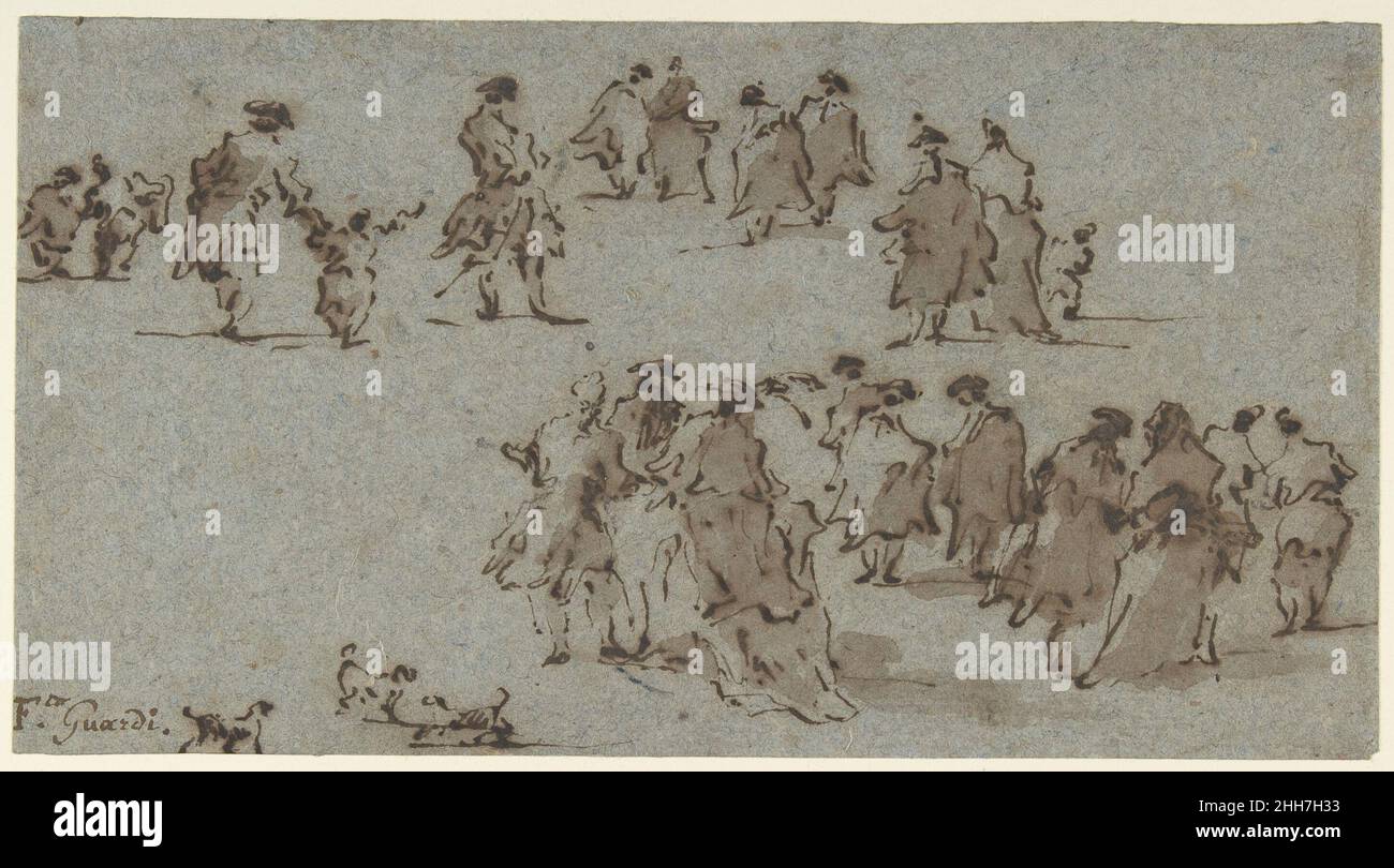 Études pour des groupes de Walking habillés Figures 1712–93 Francesco Guardi Italien.Études pour les groupes de figurines vêtues de marche 338952 Banque D'Images