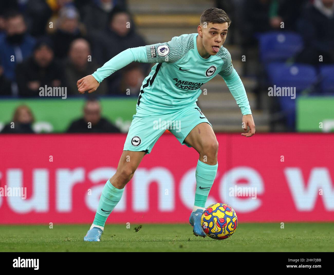 Leicester, Royaume-Uni.23rd janvier 2022.Leandro Trossard de Brighton lors du match de la Premier League au King Power Stadium de Leicester.Crédit photo à lire : Darren Staples/Sportimage crédit : Sportimage/Alay Live News Banque D'Images