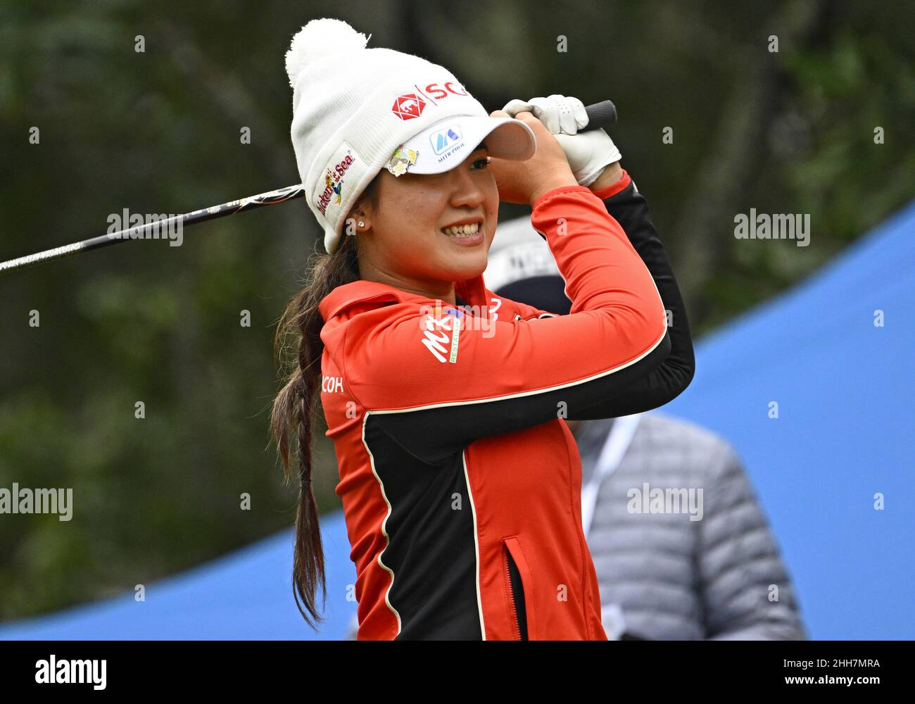 Orlando, États-Unis.23rd janvier 2022.Pajaree Anannarukarn, de Thaïlande, est en train de participer à la dernière partie du tournoi de champions de Grand Vacations Hilton LPGA 2022 au Lake Nona Golf and Country Club à Orlando, Floride, le dimanche 23 janvier 2022 photo de Joe Marino/UPI crédit: UPI/Alay Live News Banque D'Images