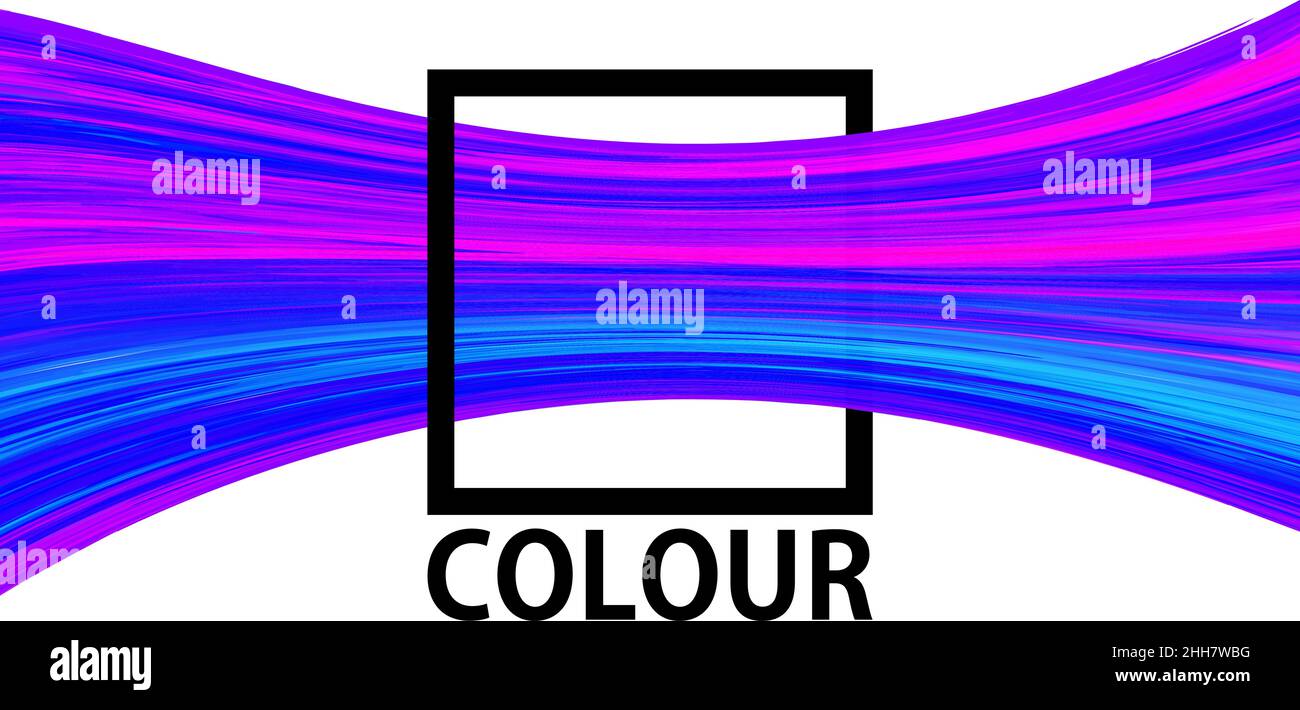 Flux de couleur.Motif abstrait avec ligne de perspective bleue, violette et magenta.Arrière-plan graphique vectoriel lumineux Illustration de Vecteur
