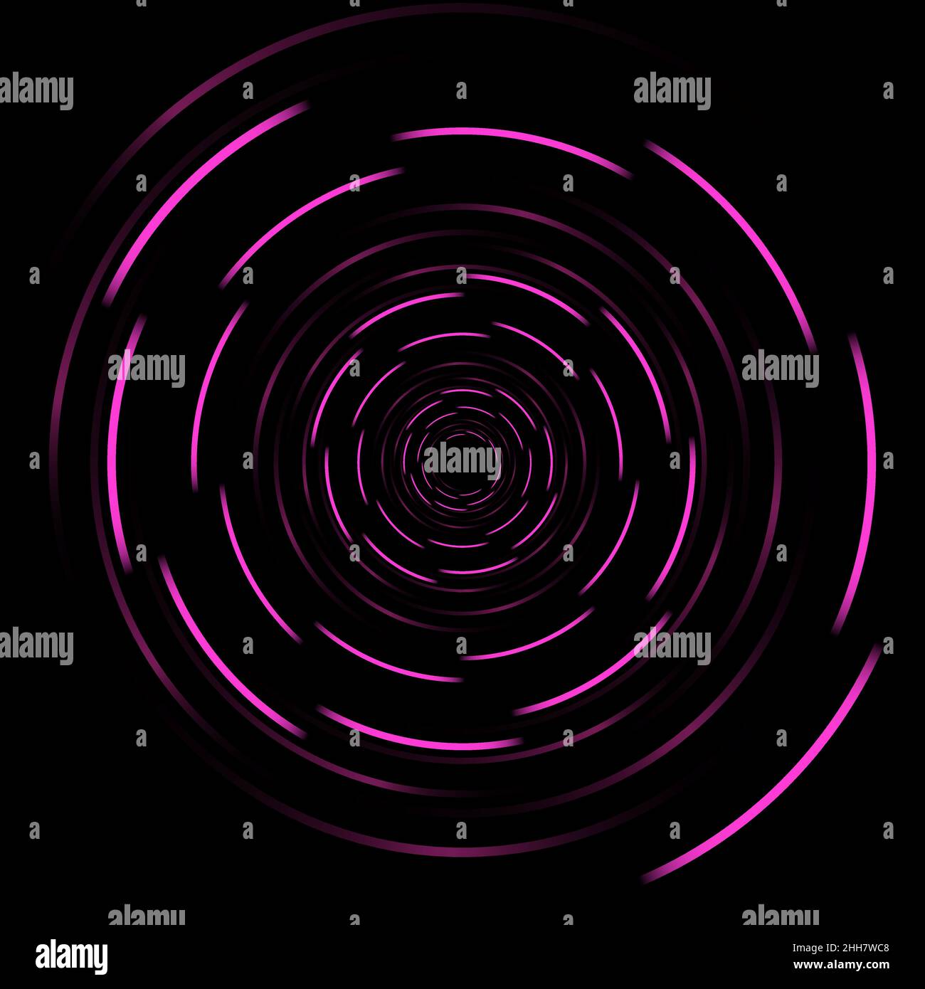 Vector electronic cyber punk rond rose clair sur fond noir.Résumé cercles futuristes technologie numérique fond de musique son cyber punk concept. Illustration de Vecteur
